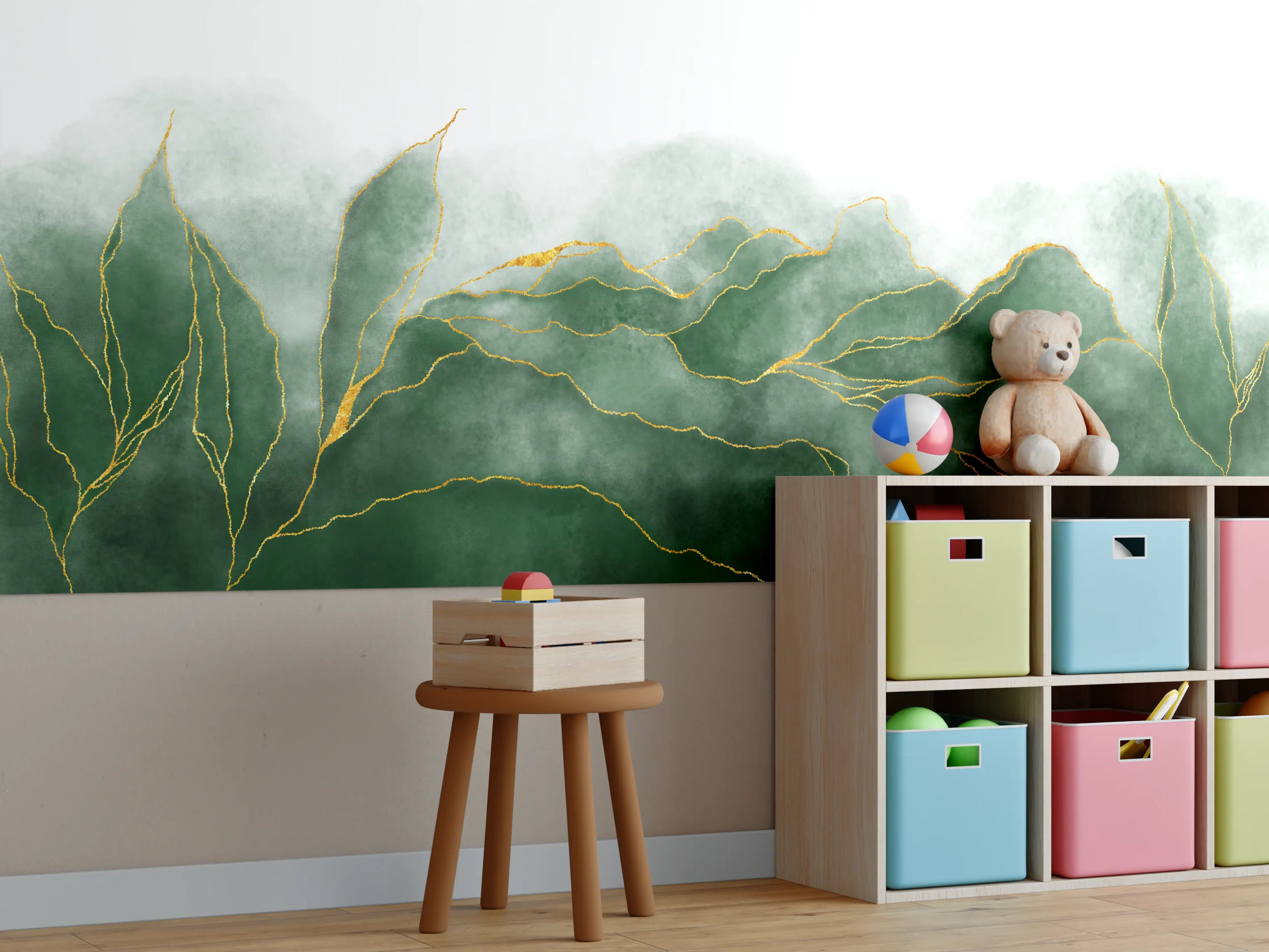 Kinderzimmer Wandgestaltung - Aquarell Zeichnung - Pflanzen