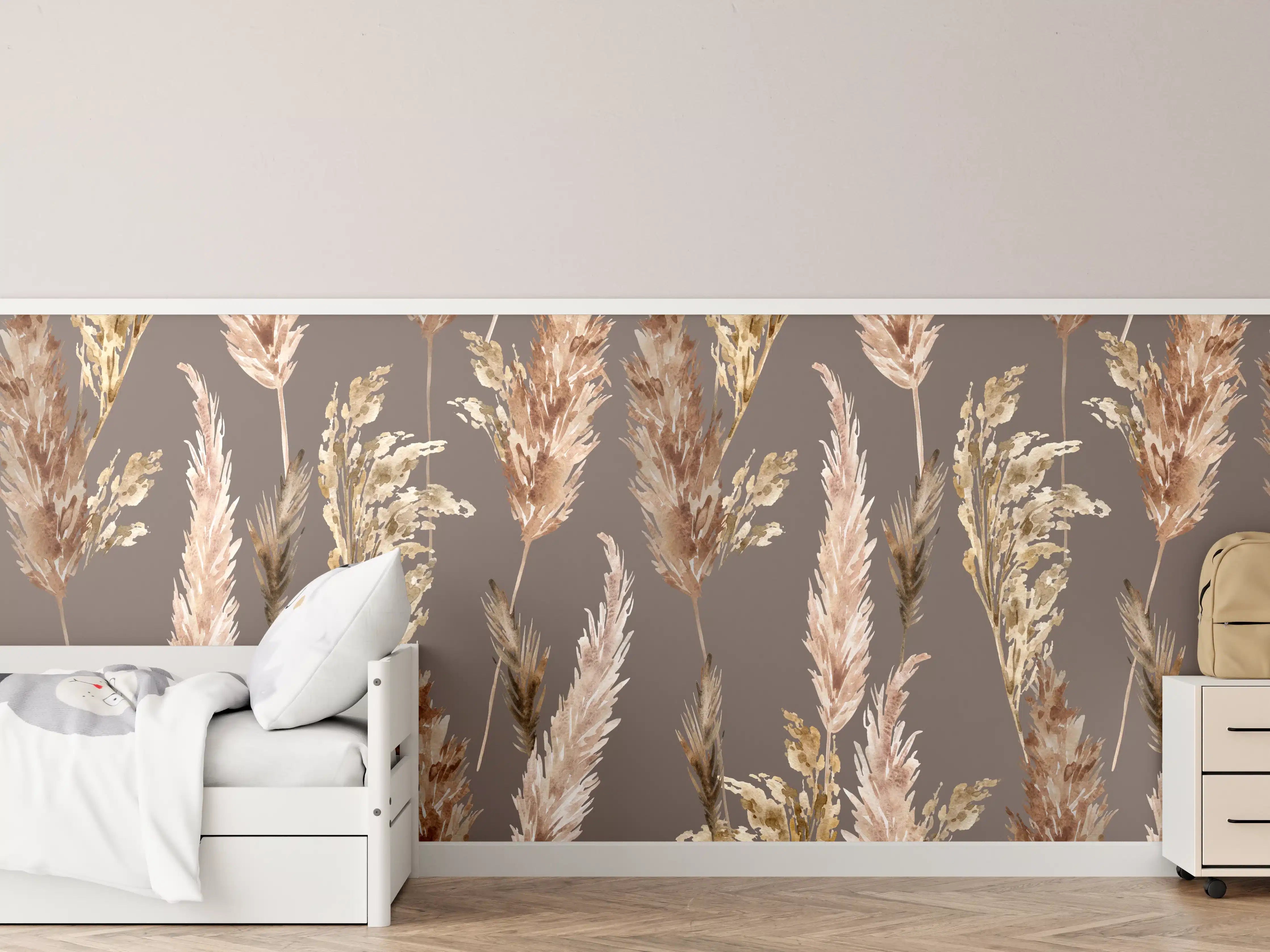 Kinderzimmer Wandgestaltung - Aquarell floralen Muster 