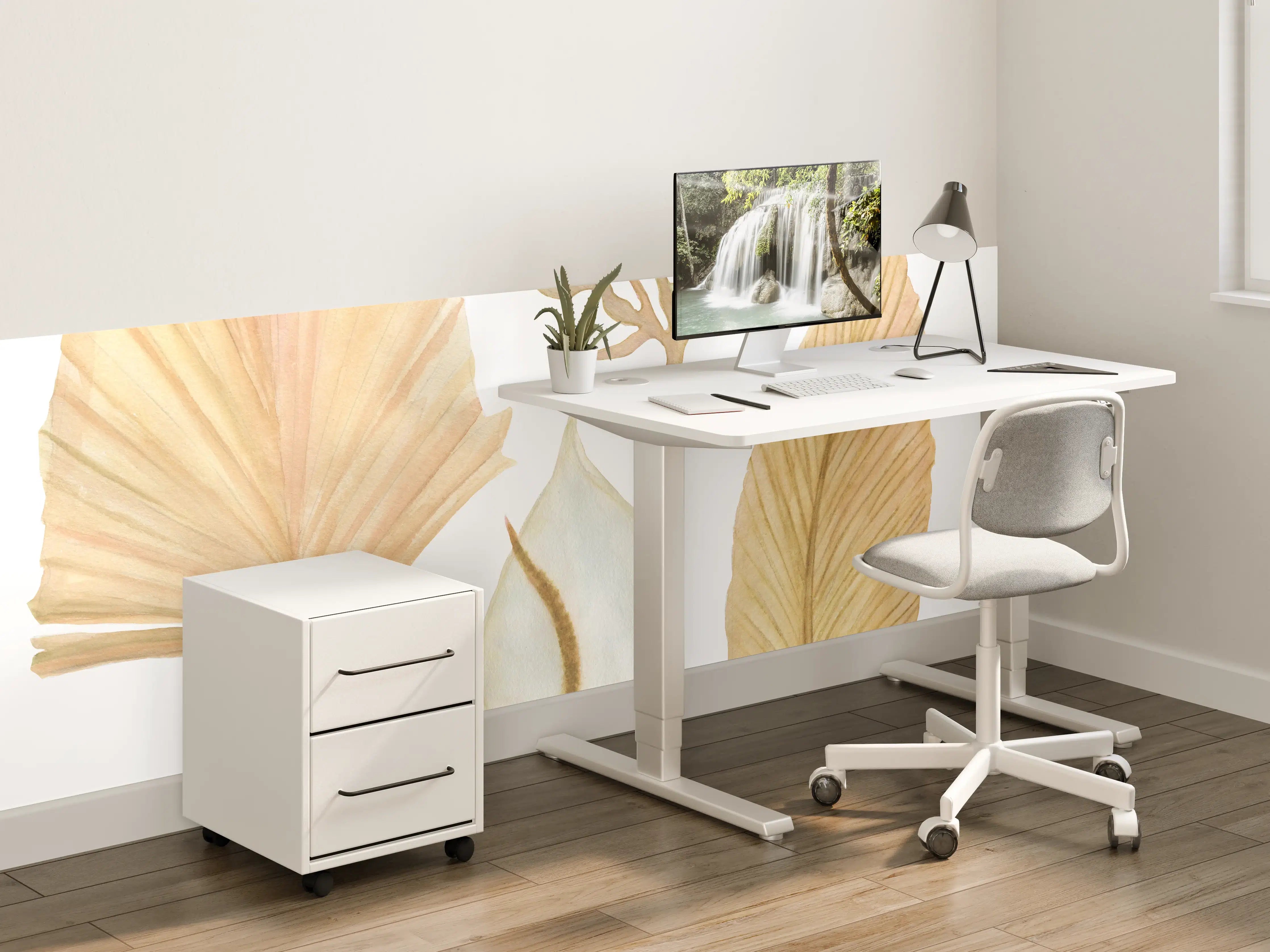 Kinderzimmer Wandgestaltung - Aquarellmalerei - Verschiedene natürliche Blätter