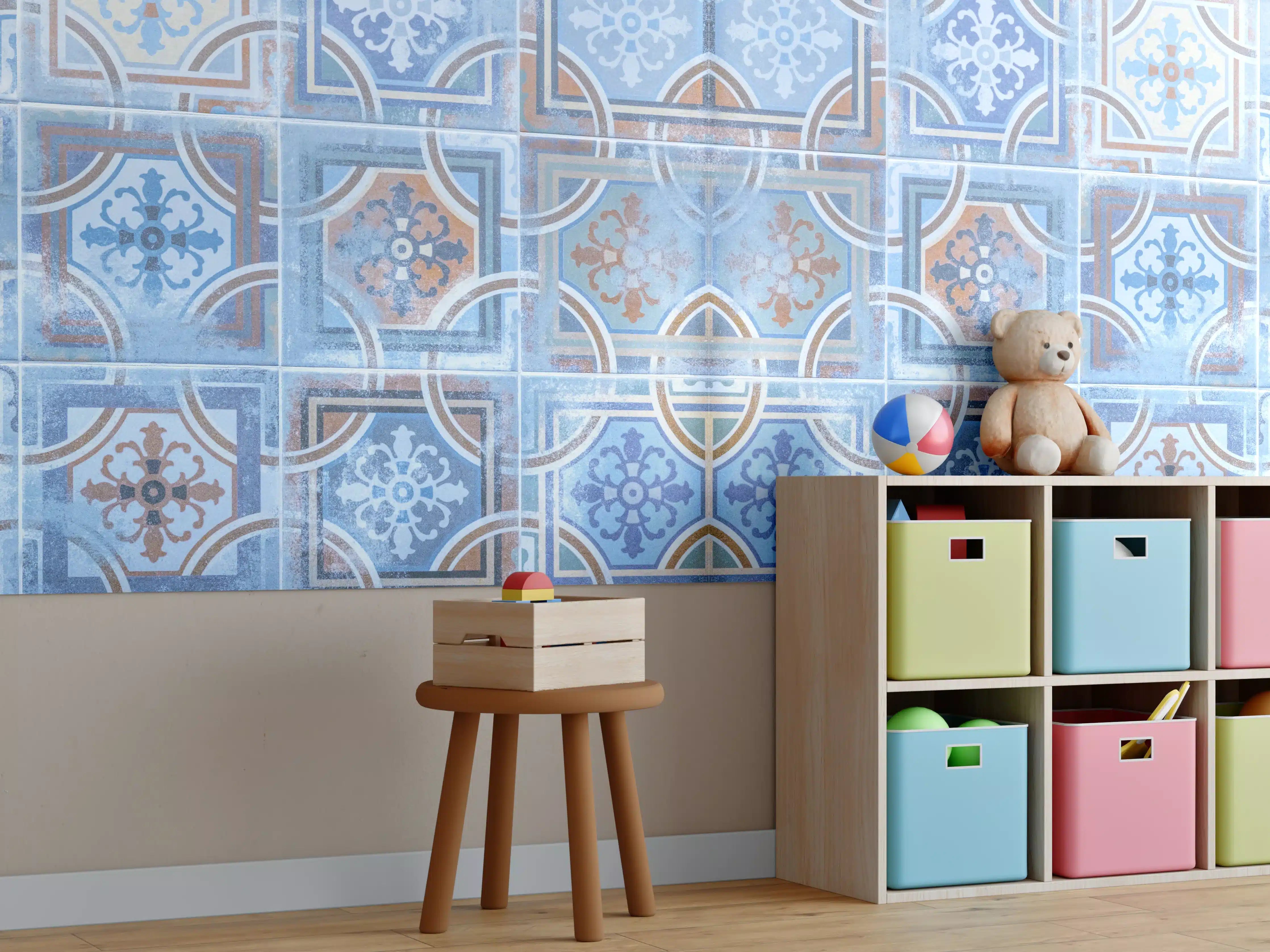 Kinderzimmer Wandgestaltung - Arabische Fliesen Textur