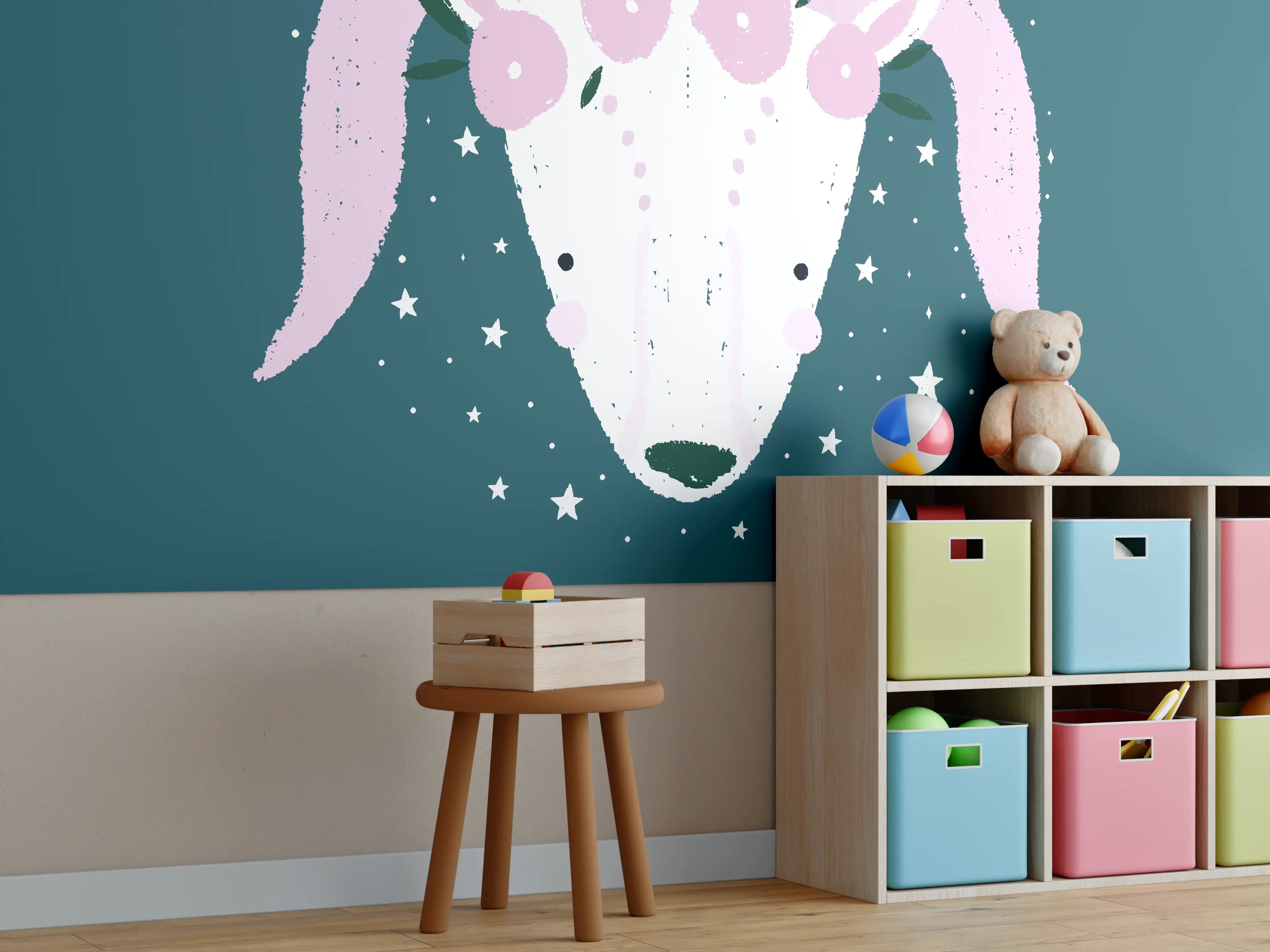 Kinderzimmer Wandgestaltung - Aries Sternbild Teal Poster