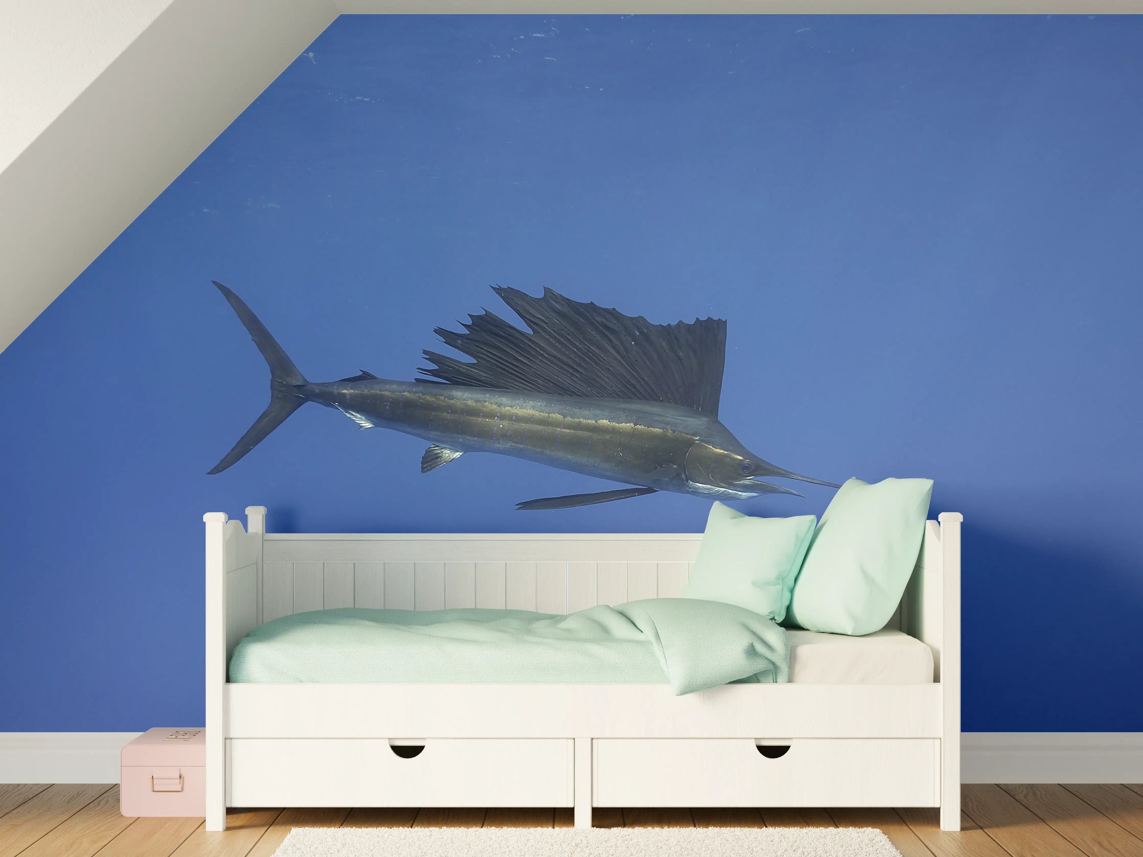 Kinderzimmer Wandgestaltung - Atlantischer Segelfisch vor Küste Mexico