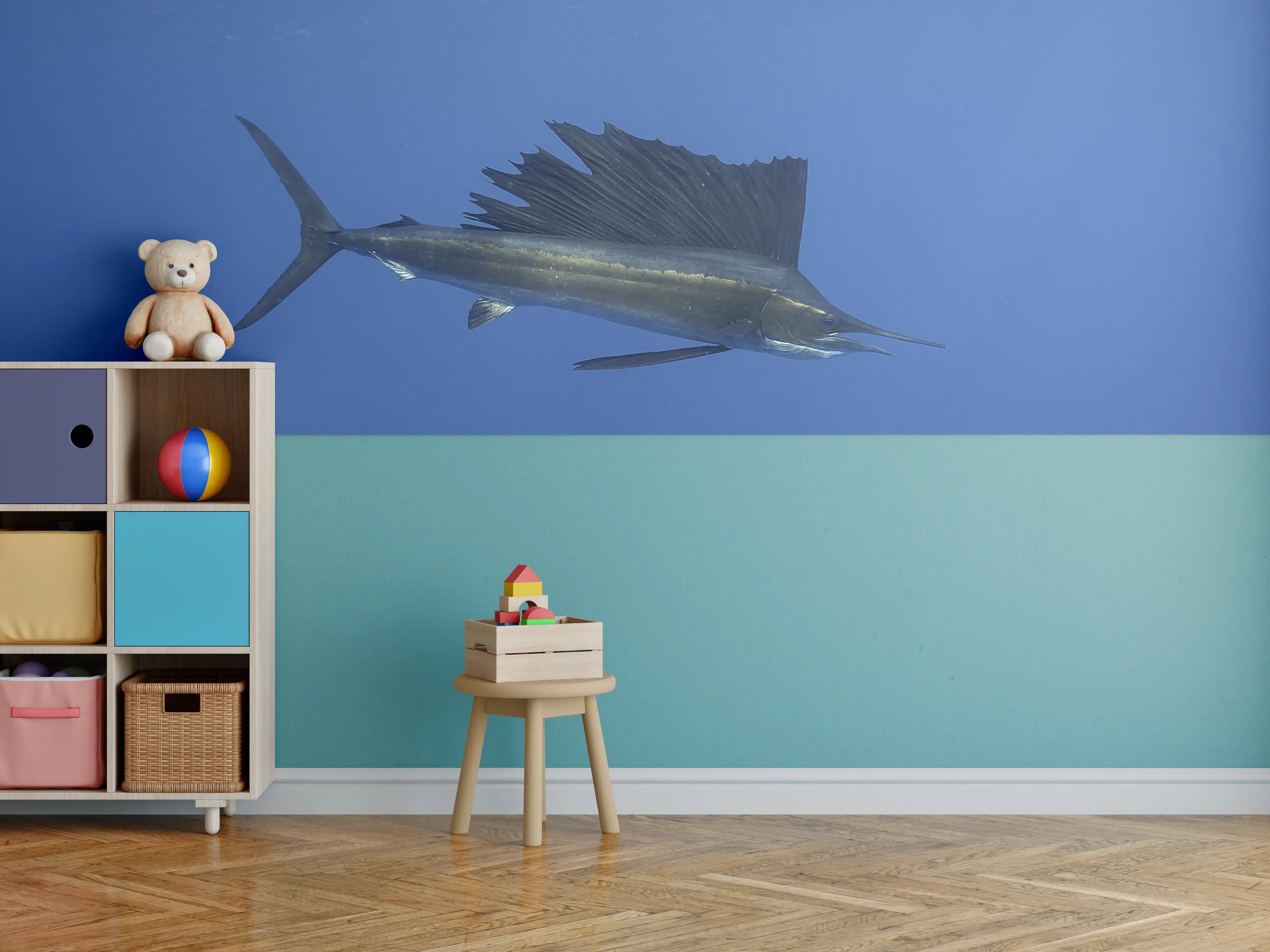 Kinderzimmer Wandgestaltung - Atlantischer Segelfisch vor Küste Mexico