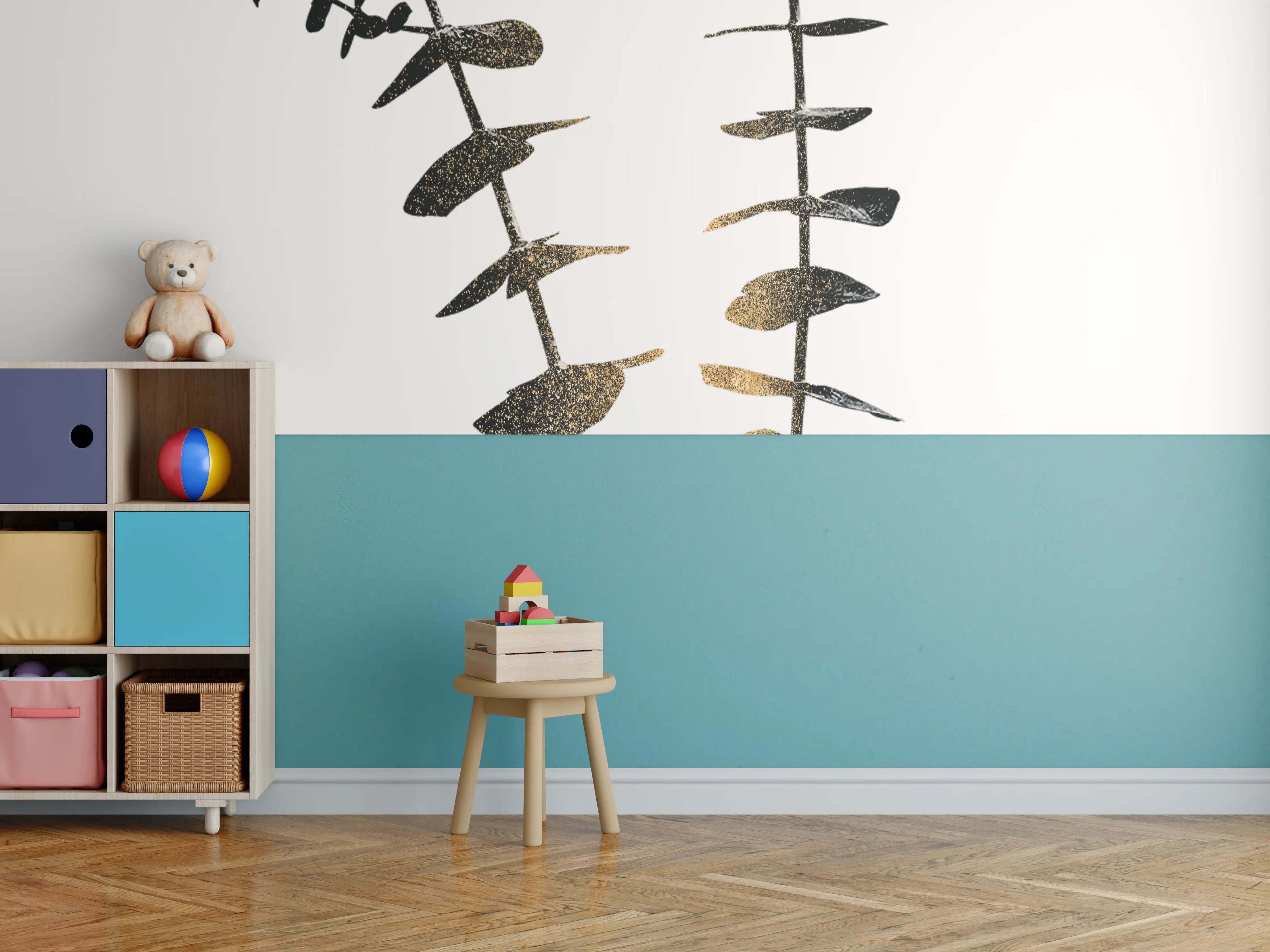 Kinderzimmer Wandgestaltung - Aukalyptus Pflanze - Grafik