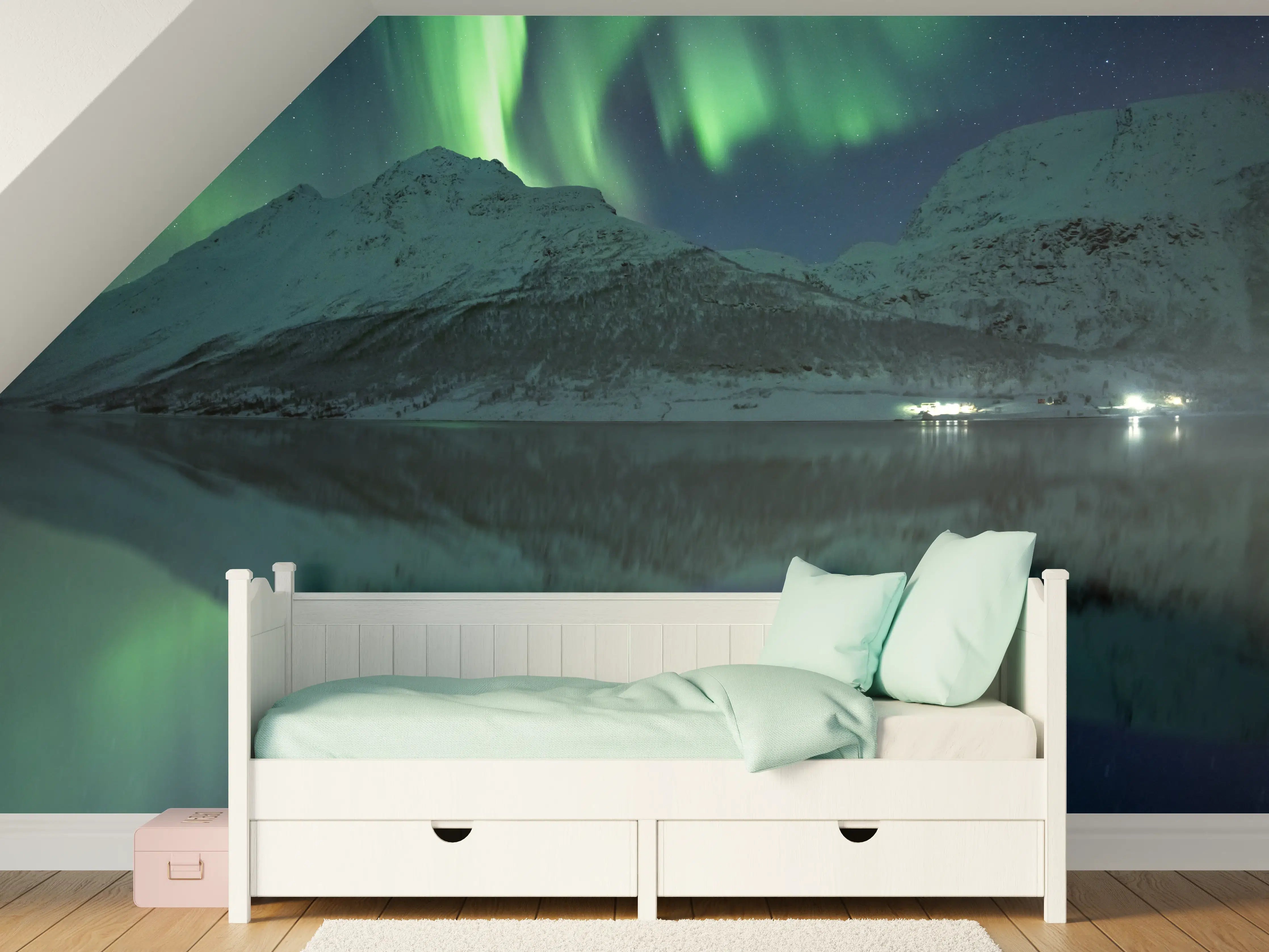 Kinderzimmer Wandgestaltung - Aurora Borealis Reflexion