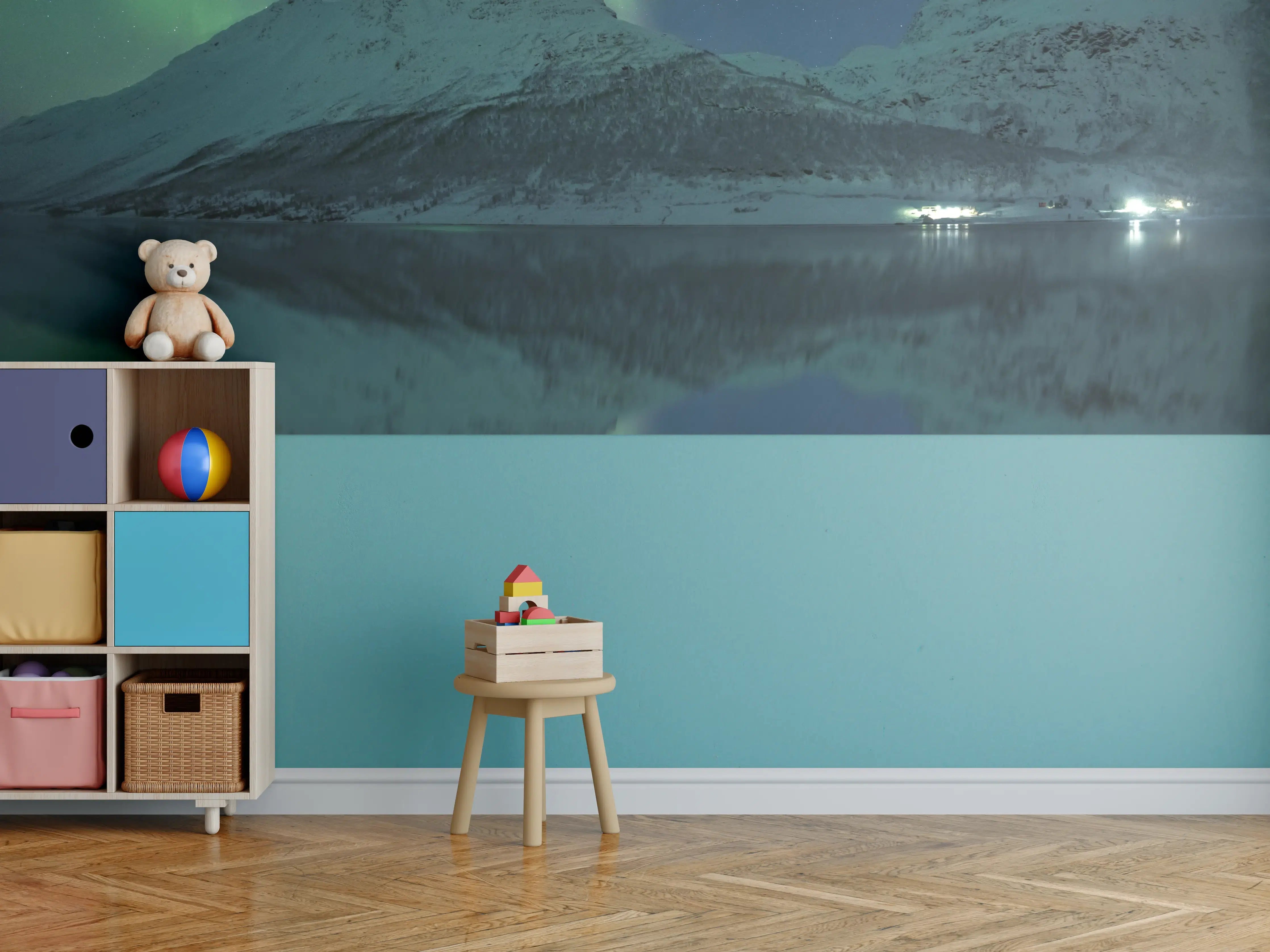 Kinderzimmer Wandgestaltung - Aurora Borealis Reflexion