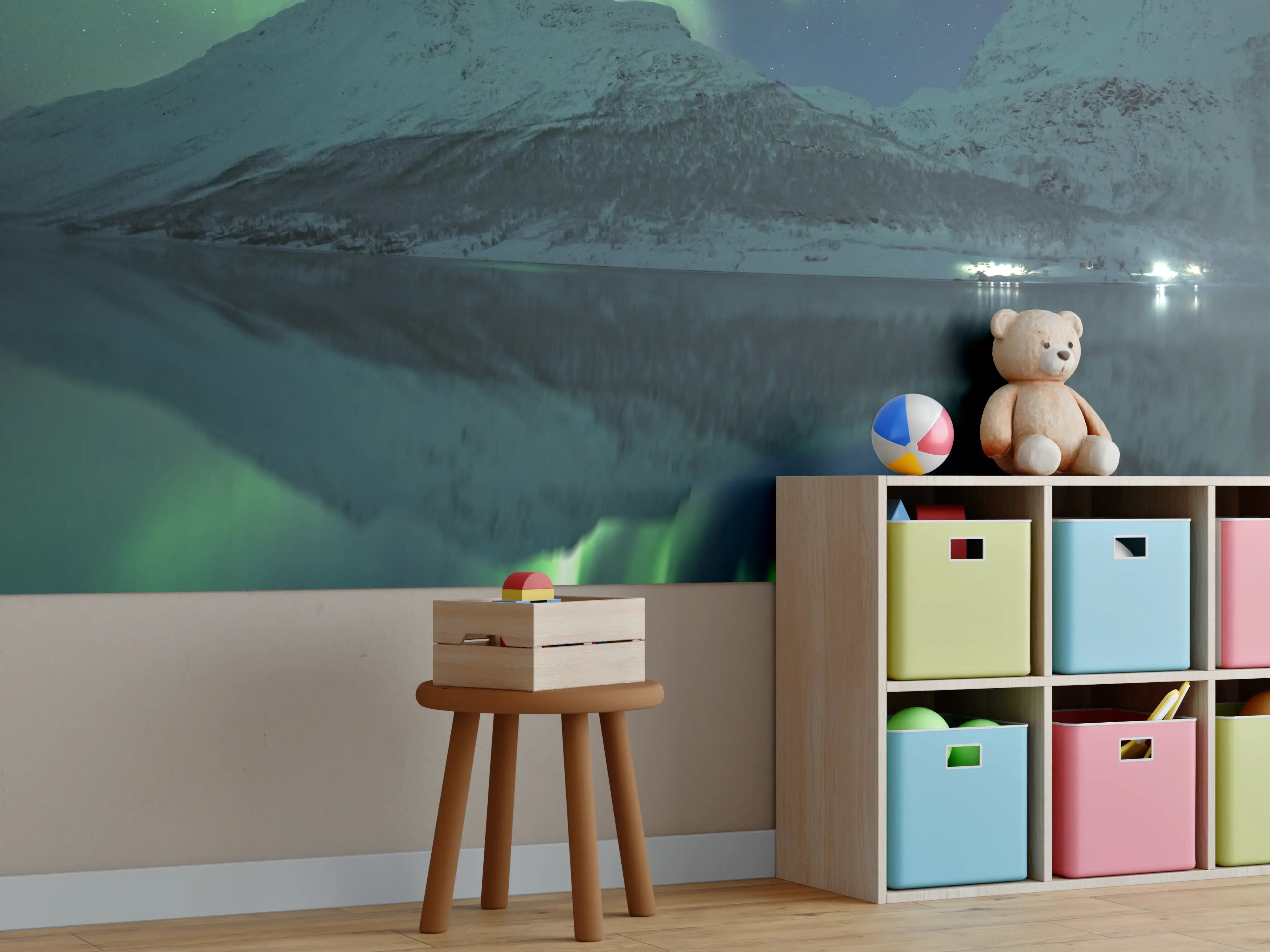 Kinderzimmer Wandgestaltung - Aurora Borealis Reflexion