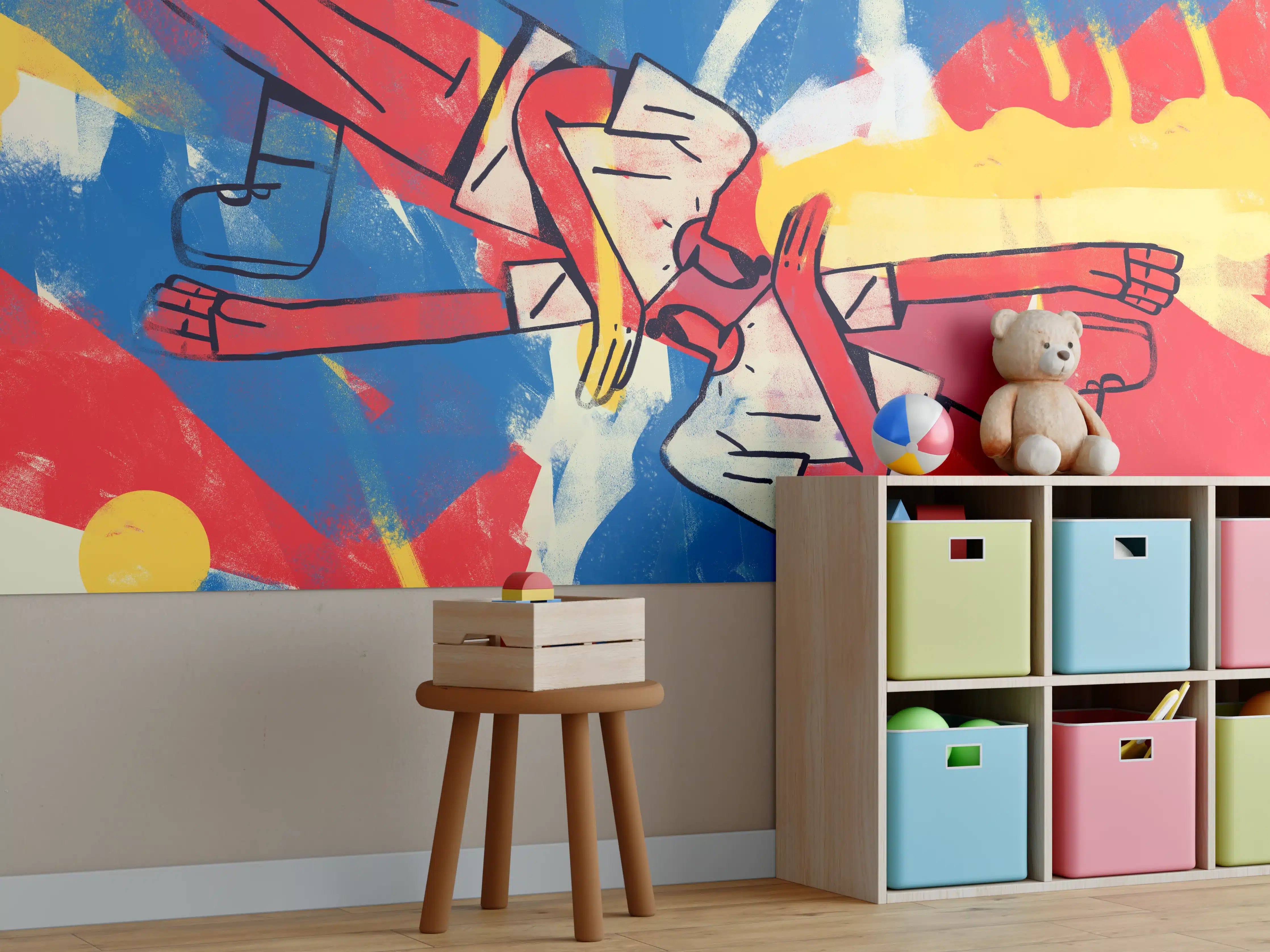 Kinderzimmer Wandgestaltung - Ausgewogene Formen - Abstrakt