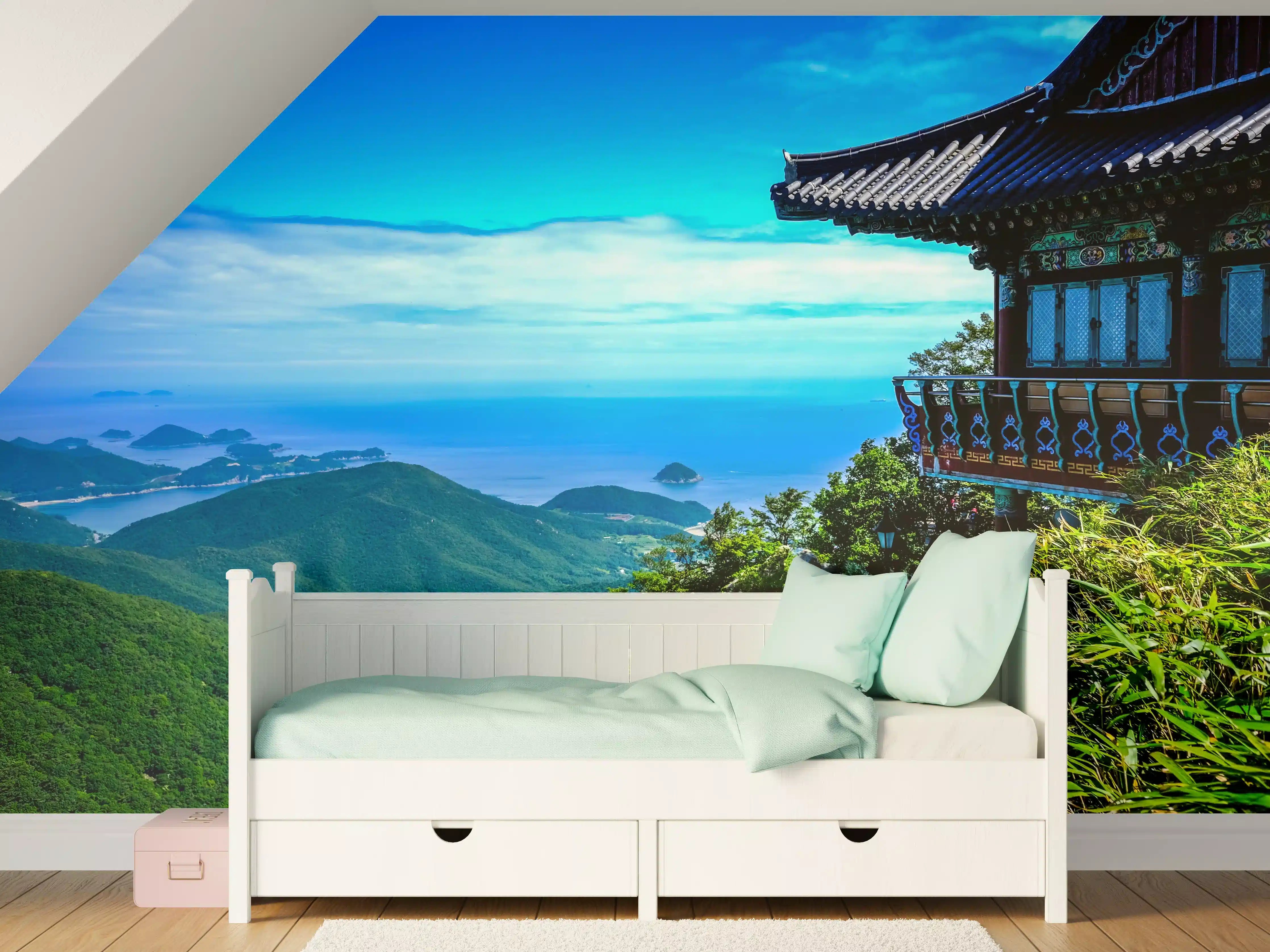Kinderzimmer Wandgestaltung - Aussicht eines Berges in Südkorea 
