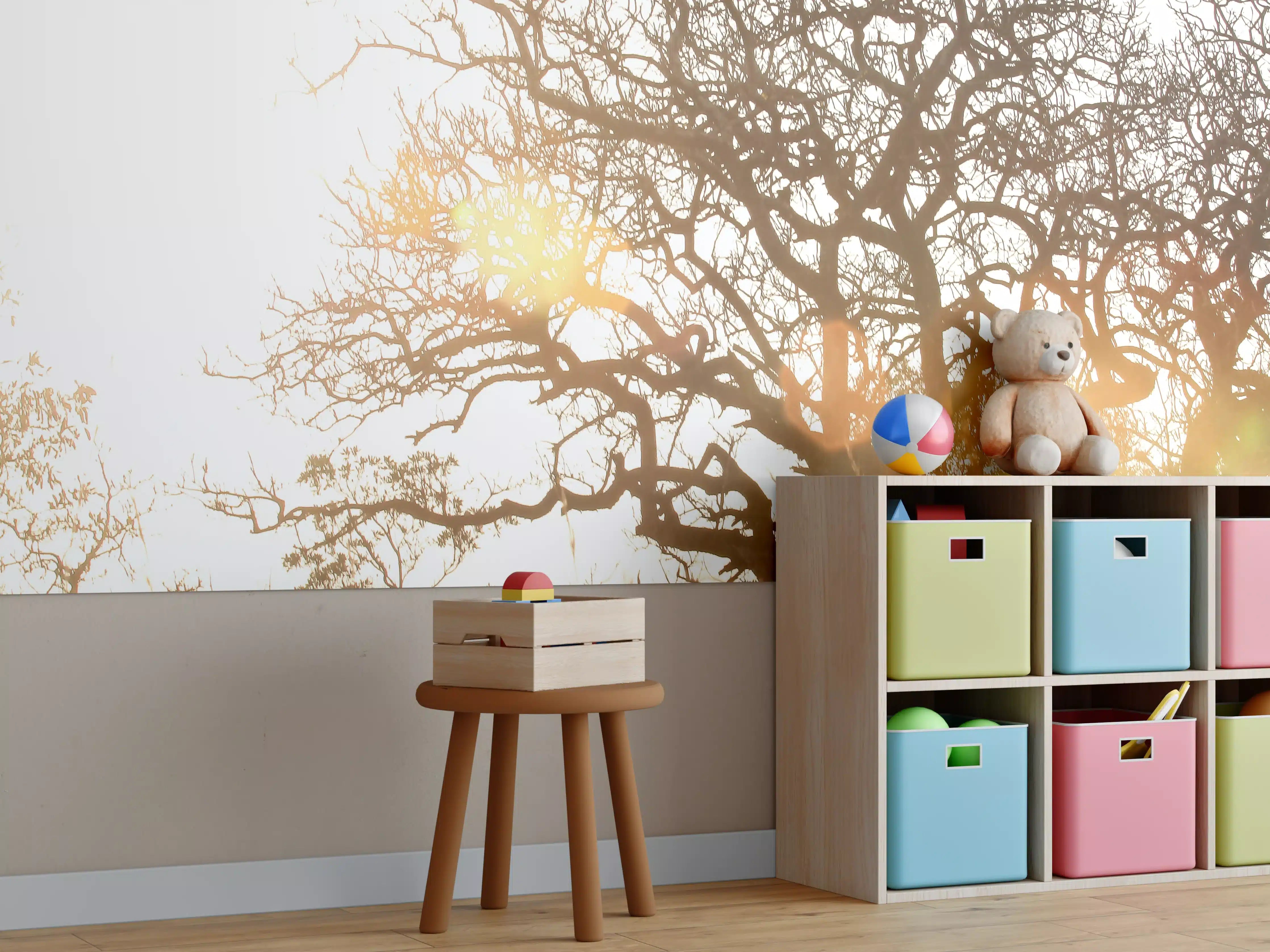 Kinderzimmer Wandgestaltung - Baum im Feld