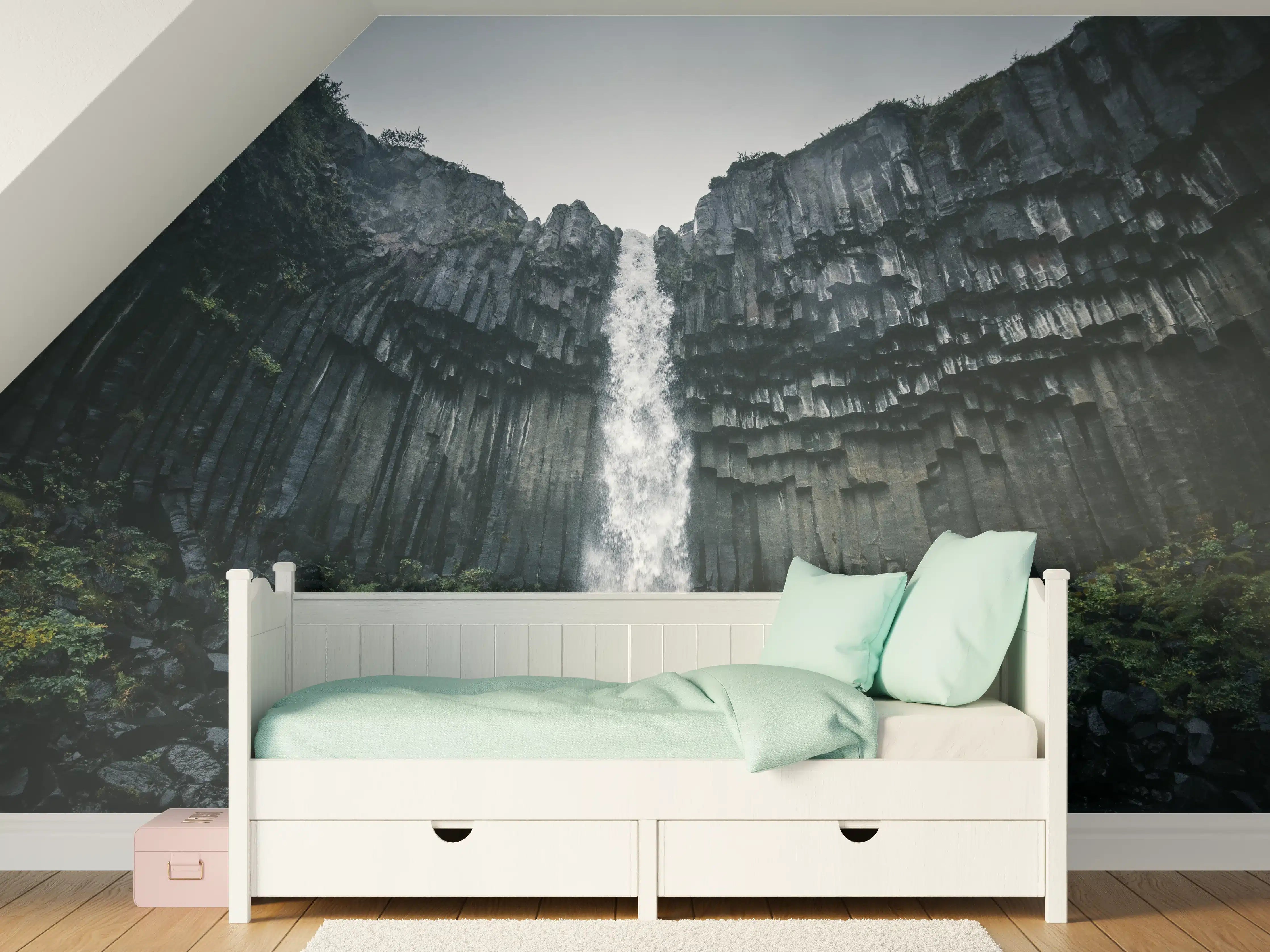 Kinderzimmer Wandgestaltung - Beeindruckender Svartifoss Wasserfall