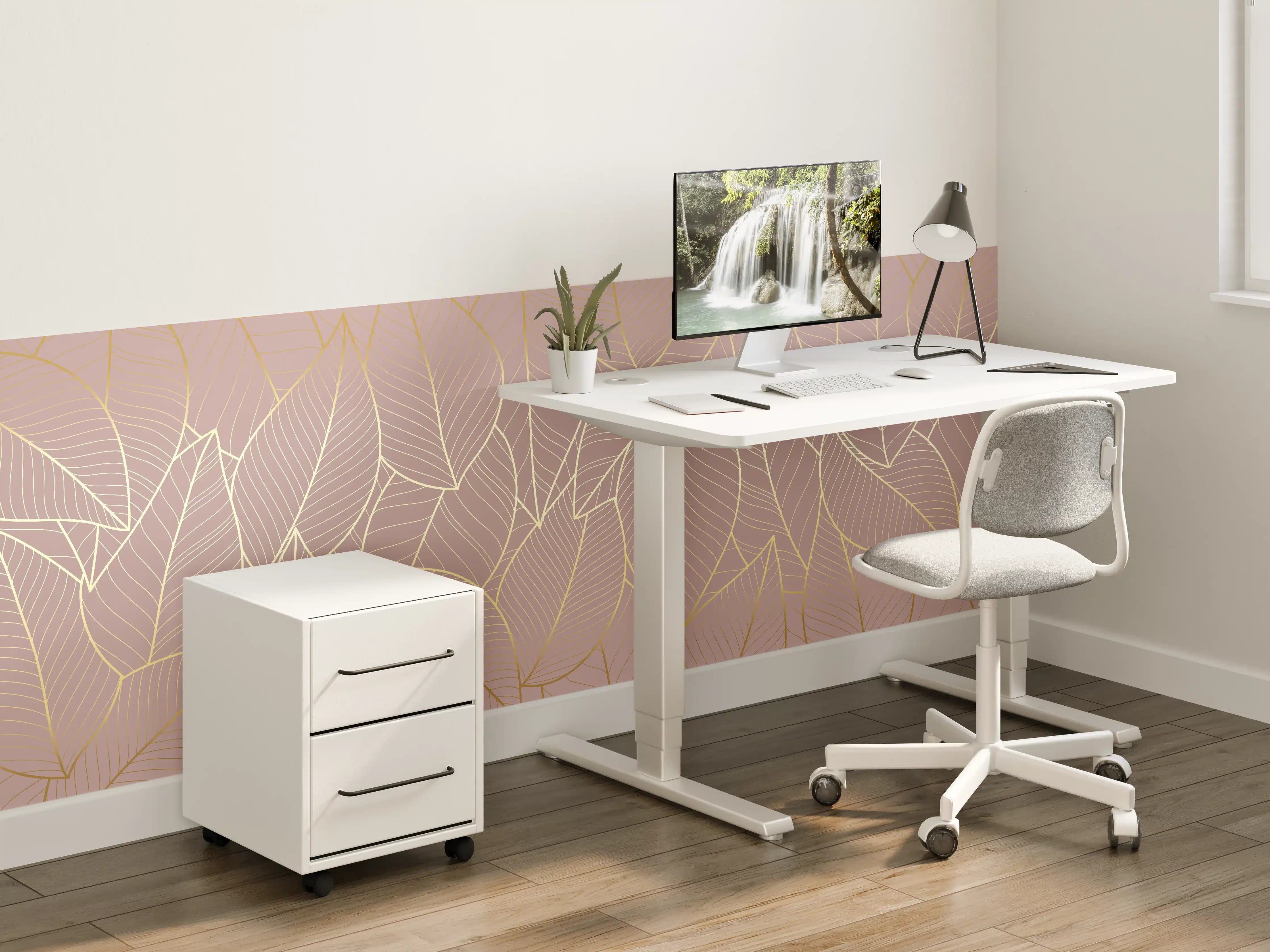 Kinderzimmer Wandgestaltung - Beige Blattgold Struktur