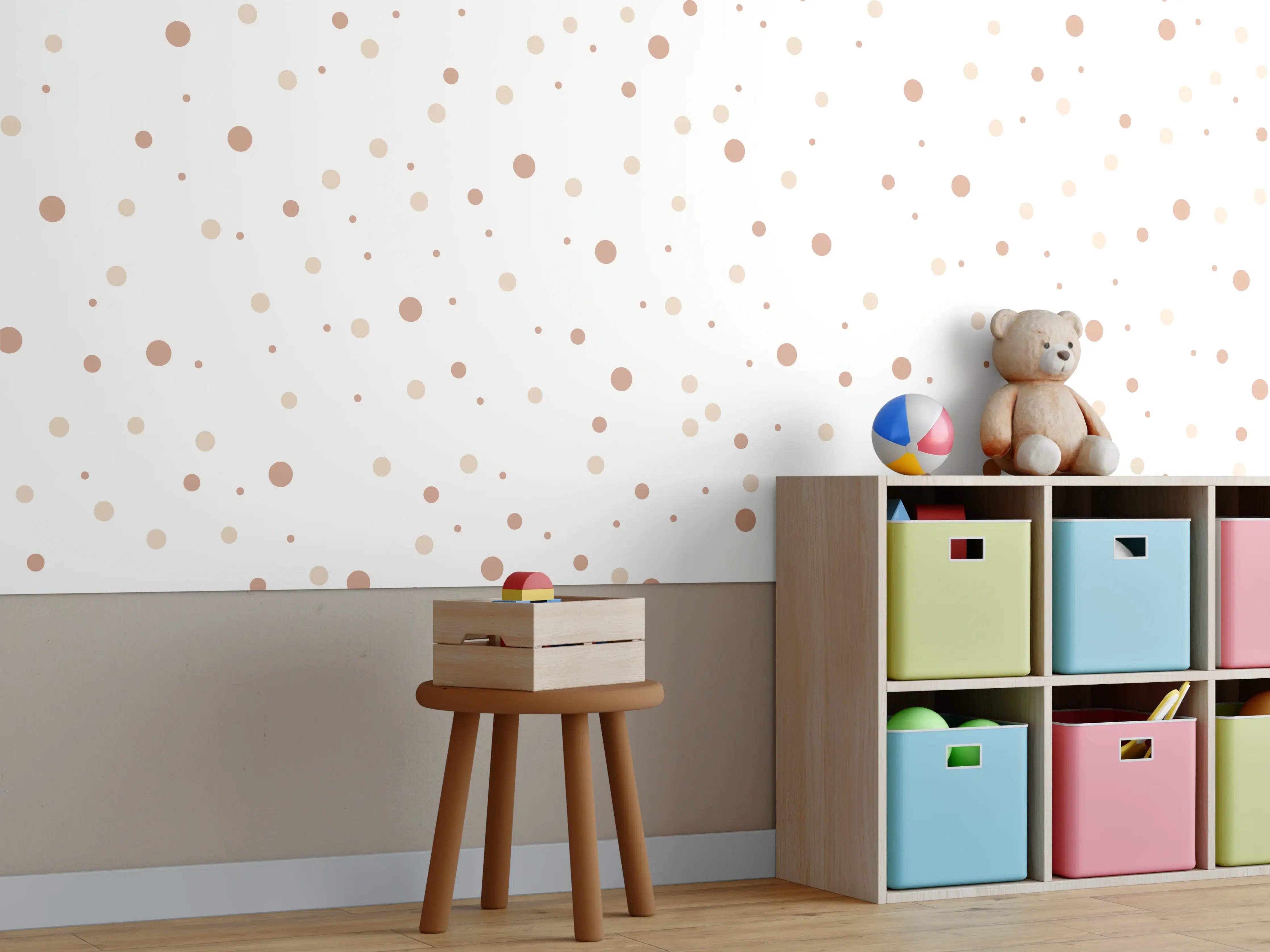 Kinderzimmer Wandgestaltung - Beige Donut mit Zuckerguss und Streuseln
