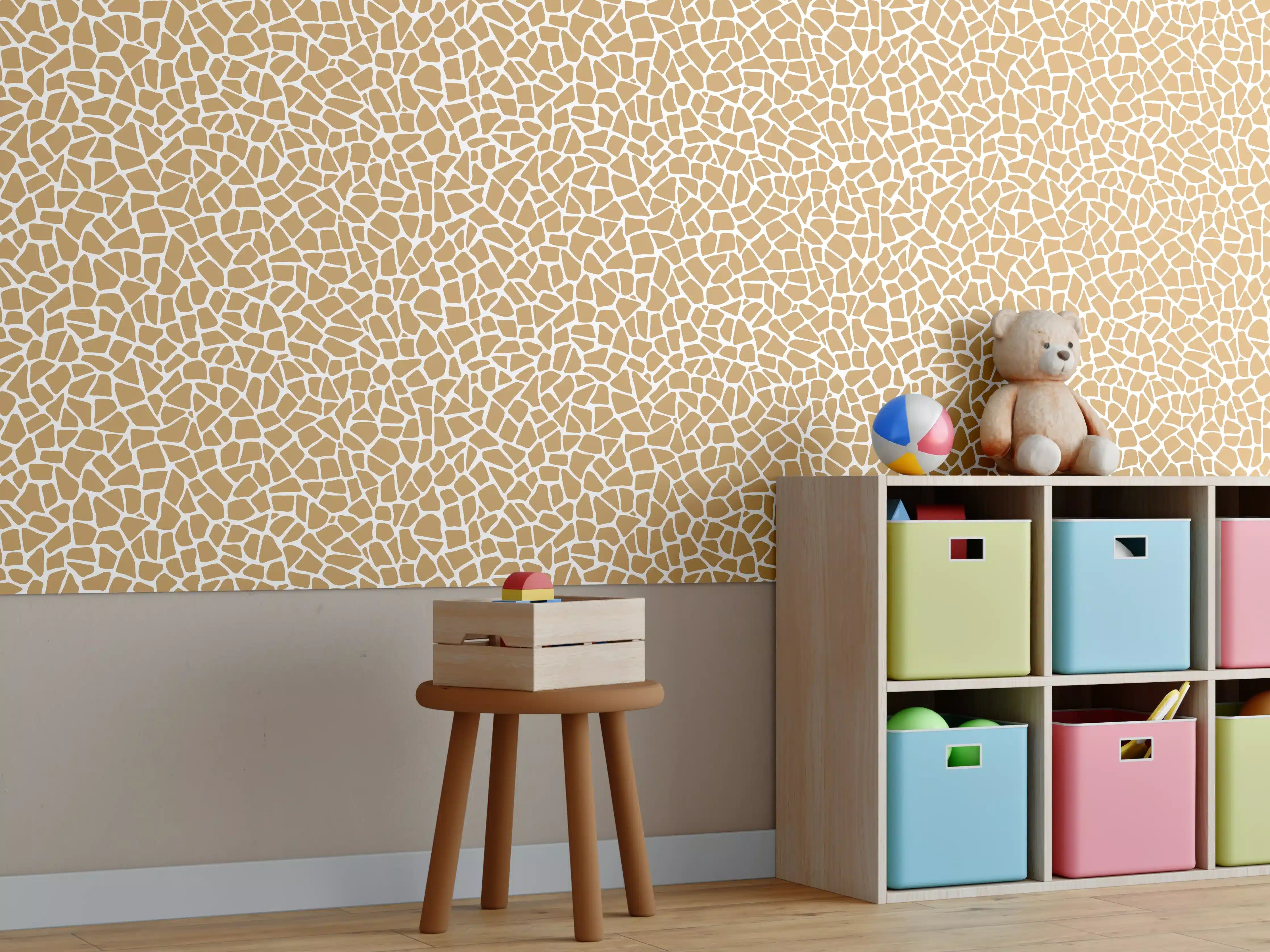 Kinderzimmer Wandgestaltung - Beige-Fliesen-Textur mit feiner Struktur