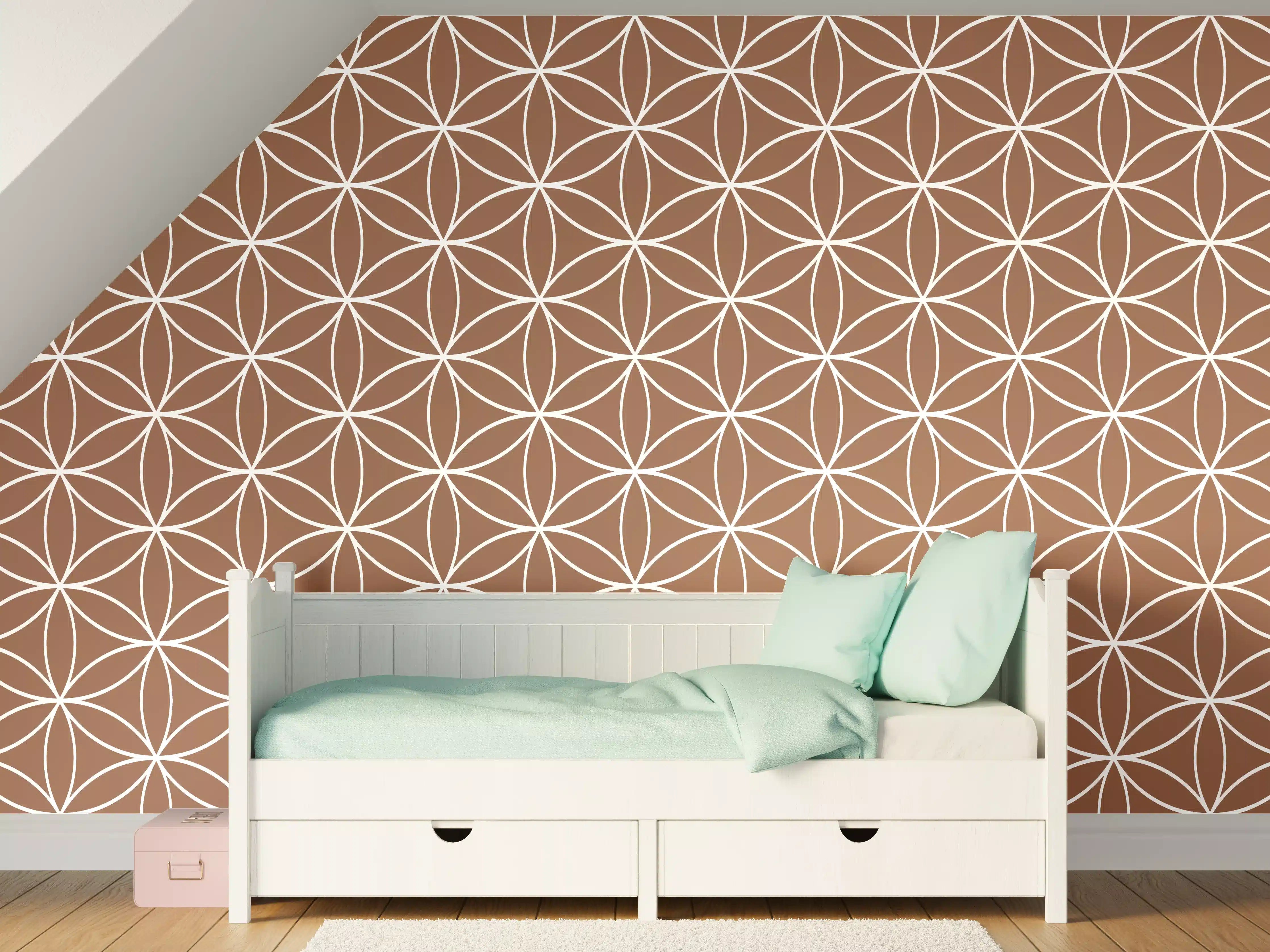Kinderzimmer Wandgestaltung - Beige-Geometrik-Design
