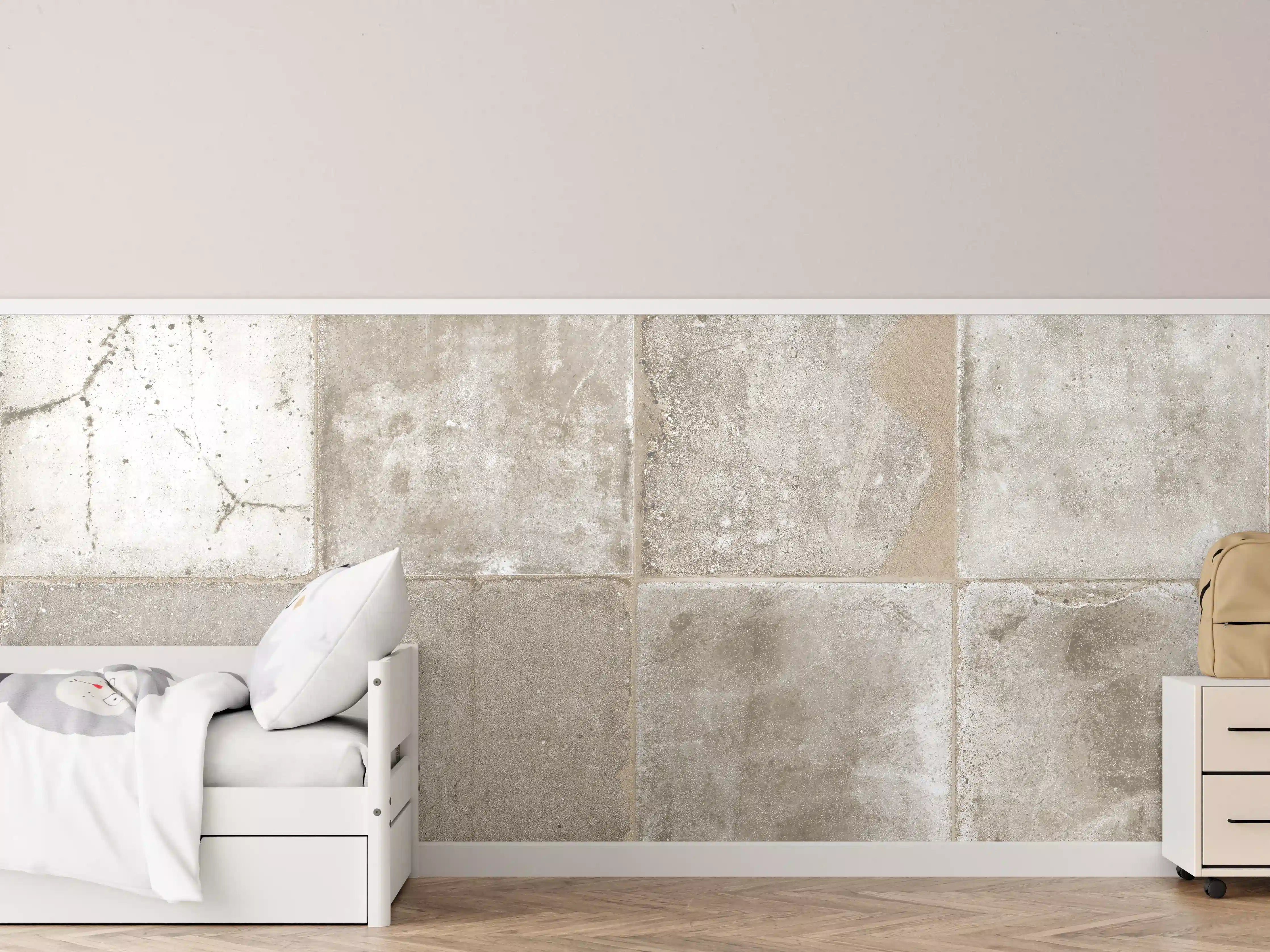 Kinderzimmer Wandgestaltung - Beige Grau Steinwand-Textur