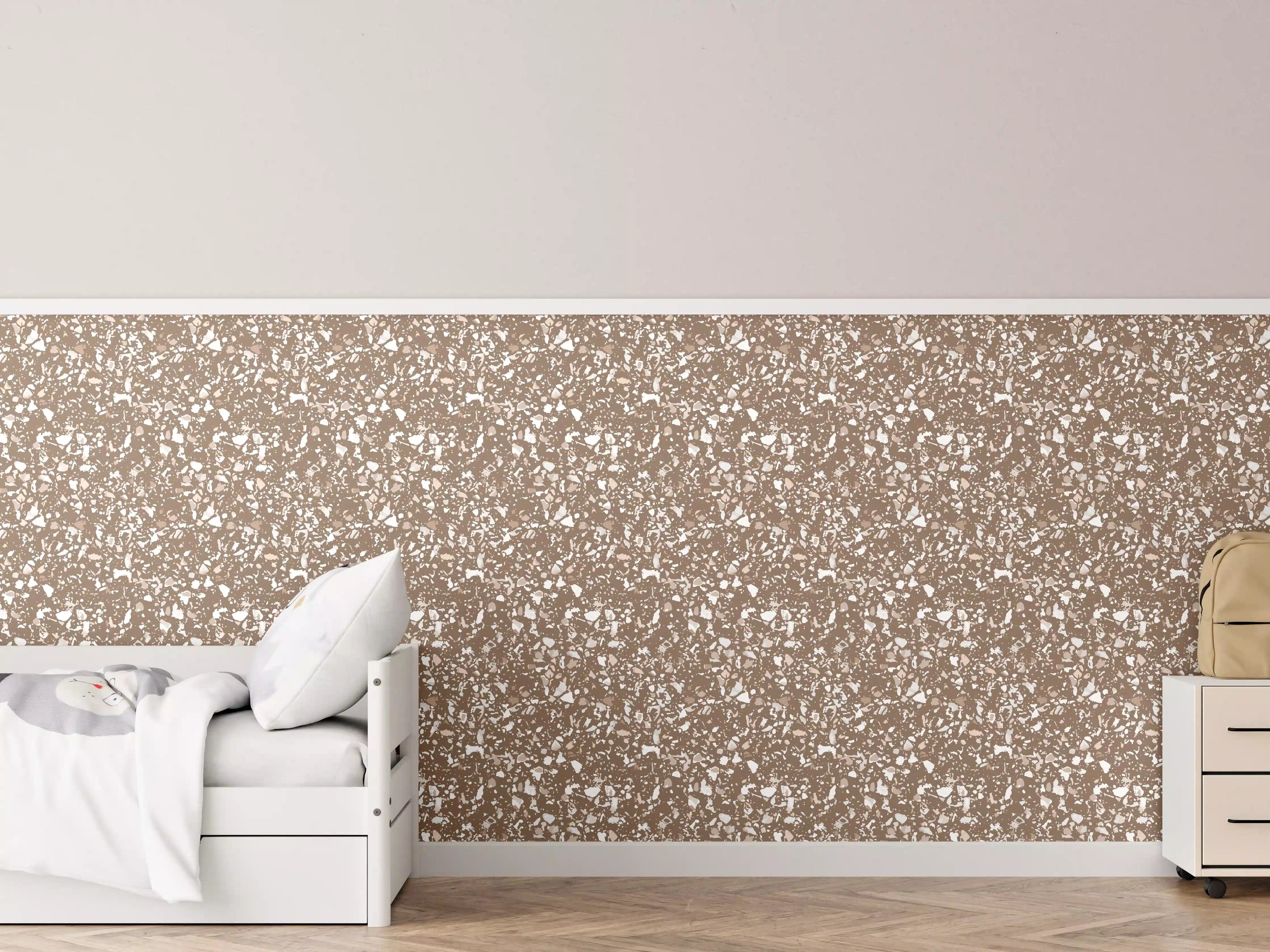 Kinderzimmer Wandgestaltung - Beige-Grau-Terrazzo-Textur