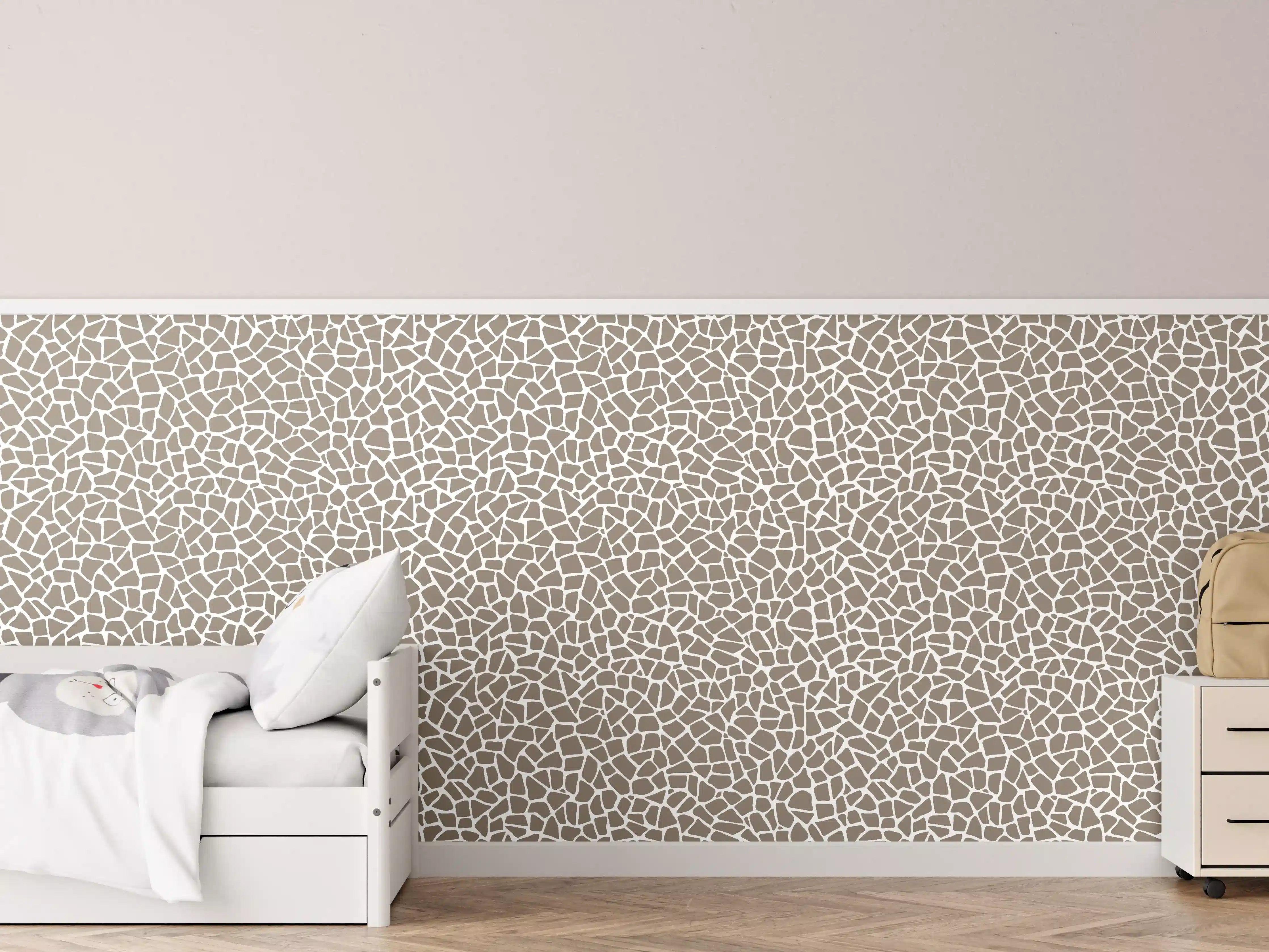 Kinderzimmer Wandgestaltung - Beige-Grau-Tessere-Textur