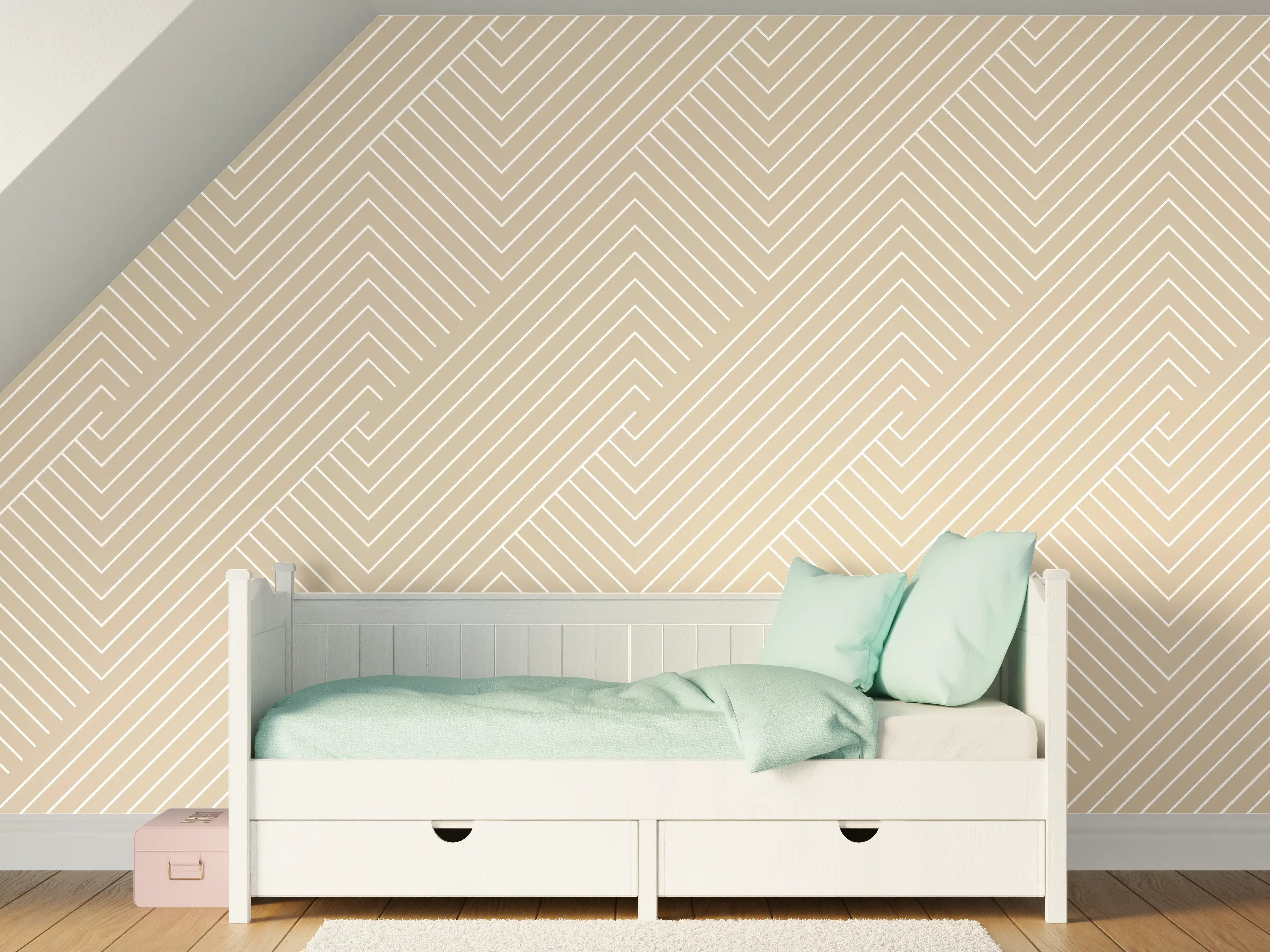 Kinderzimmer Wandgestaltung - Beige-Graue Muster-Textur