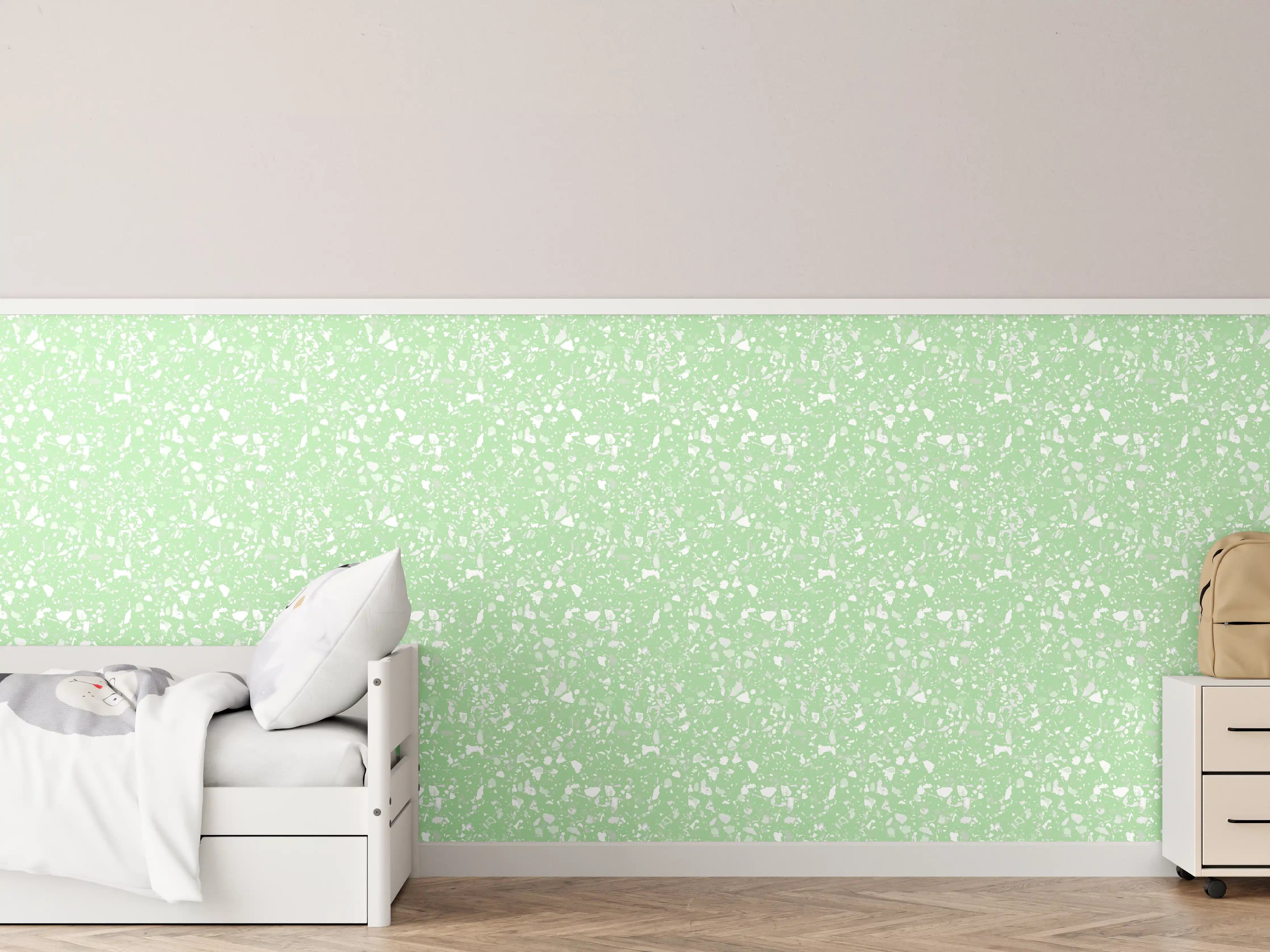 Kinderzimmer Wandgestaltung - Beige-Grüne Terrakotta-Textur