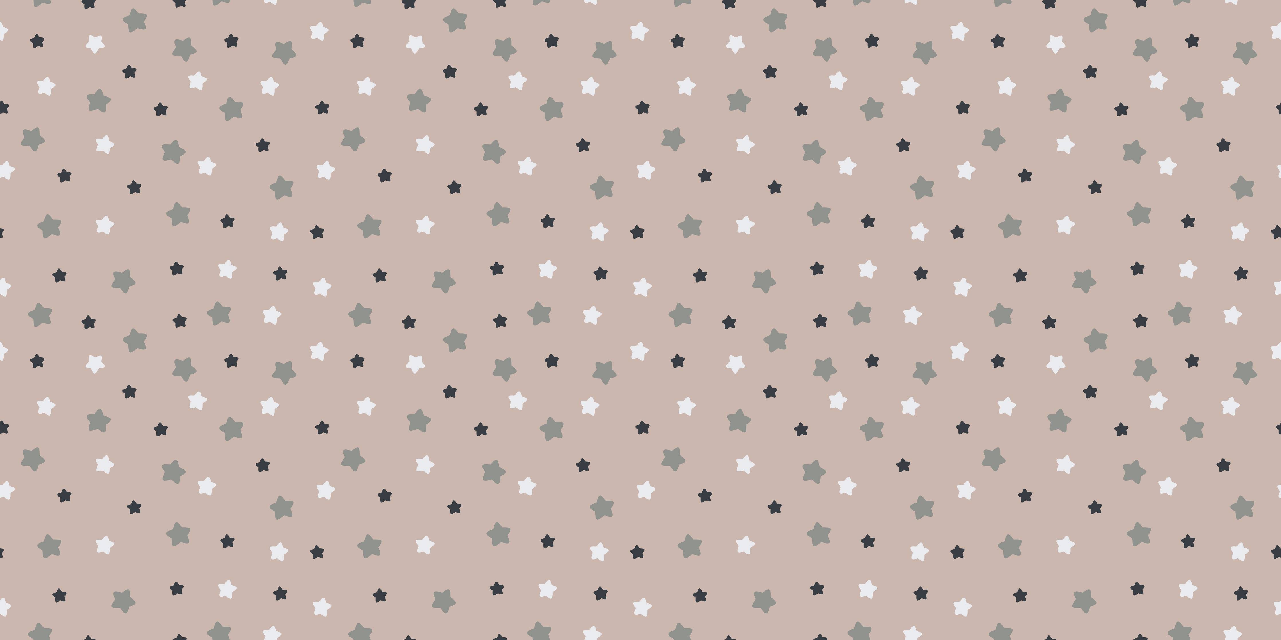 Kinderzimmer Wandgestaltung-Beige Hintergrund mit schwarzen und hellgrauen Sternen