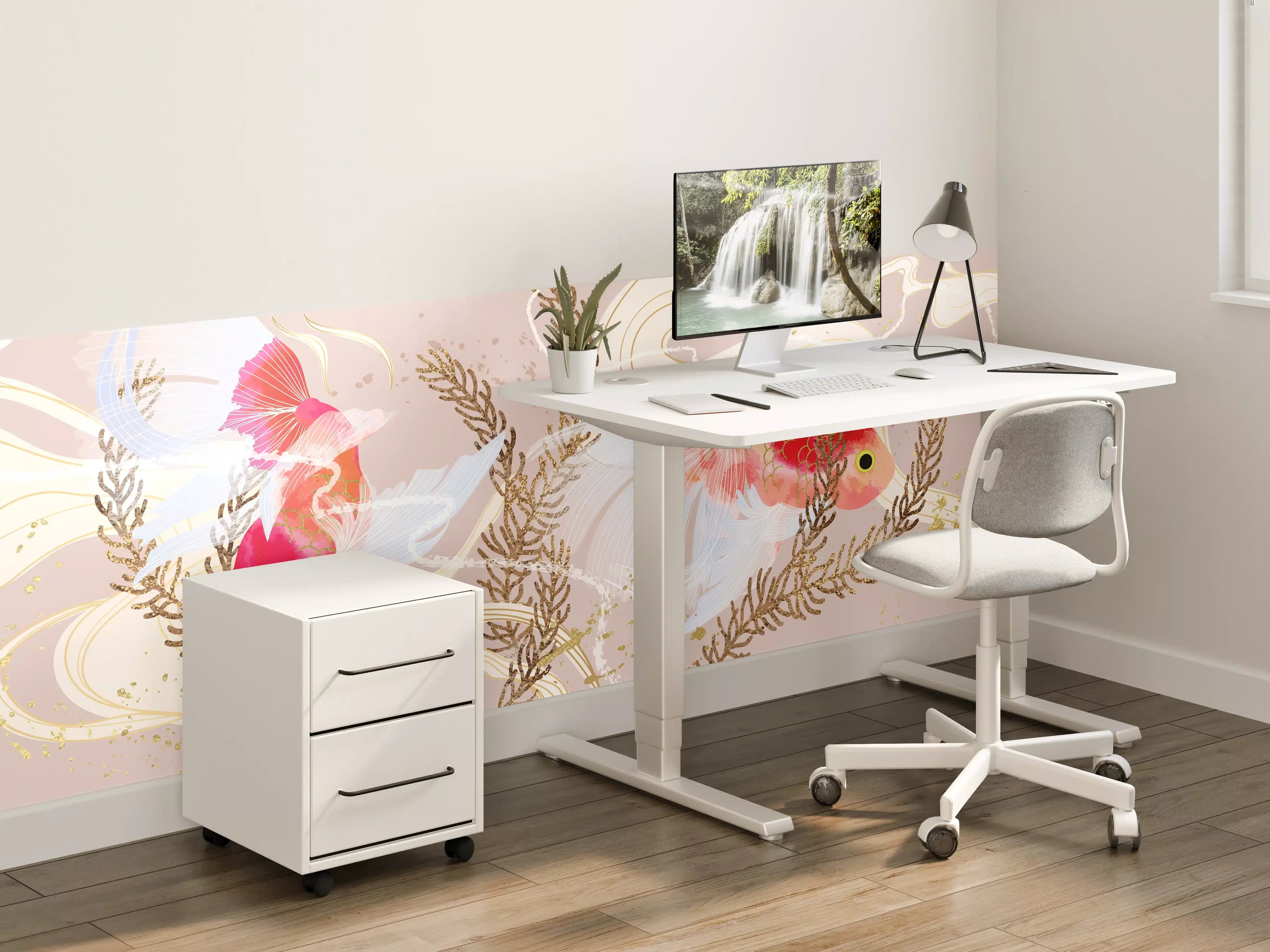 Kinderzimmer Wandgestaltung - Beige Koi-Kunstdruck