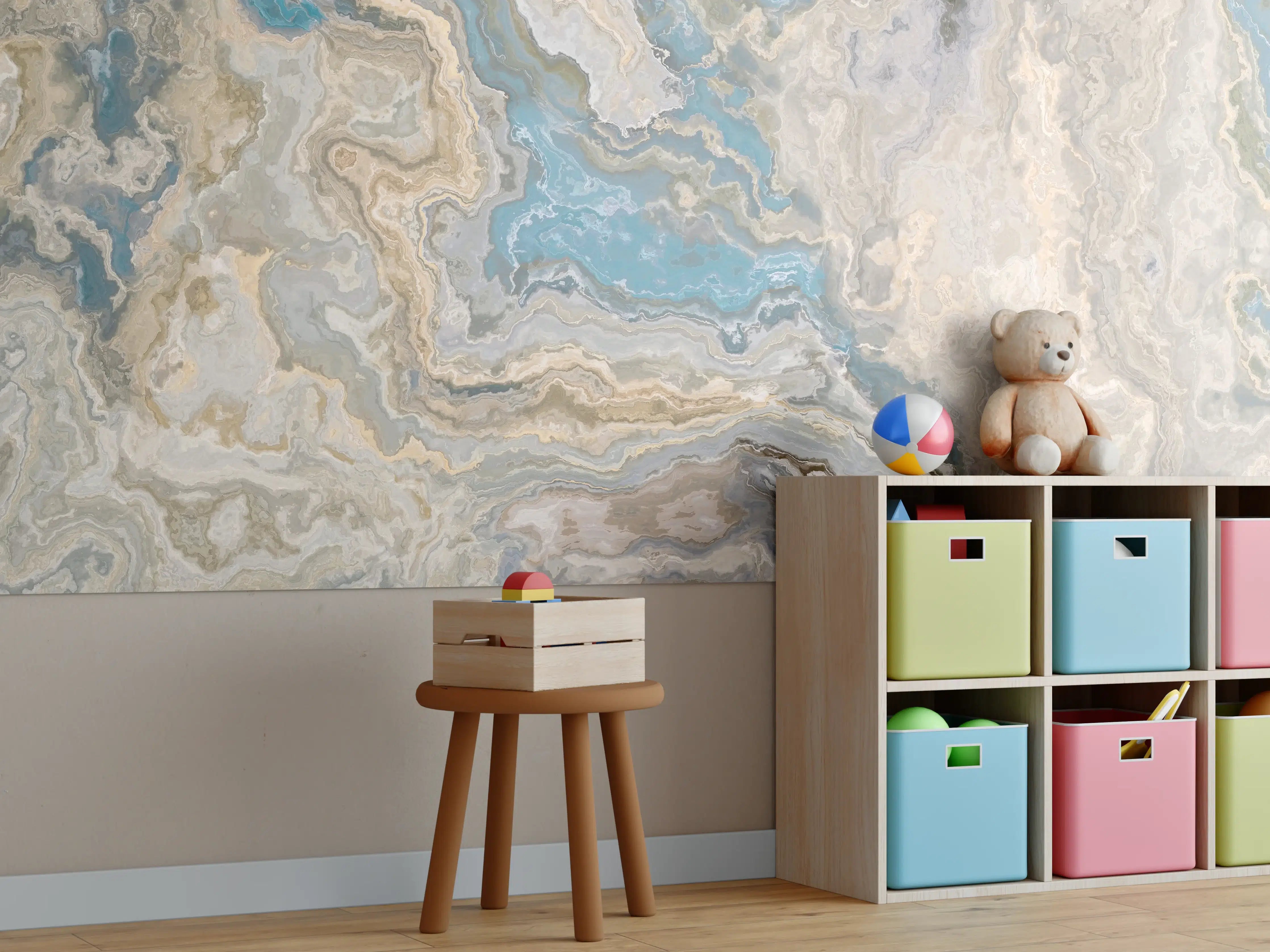 Kinderzimmer Wandgestaltung - Beige Marmor Textur