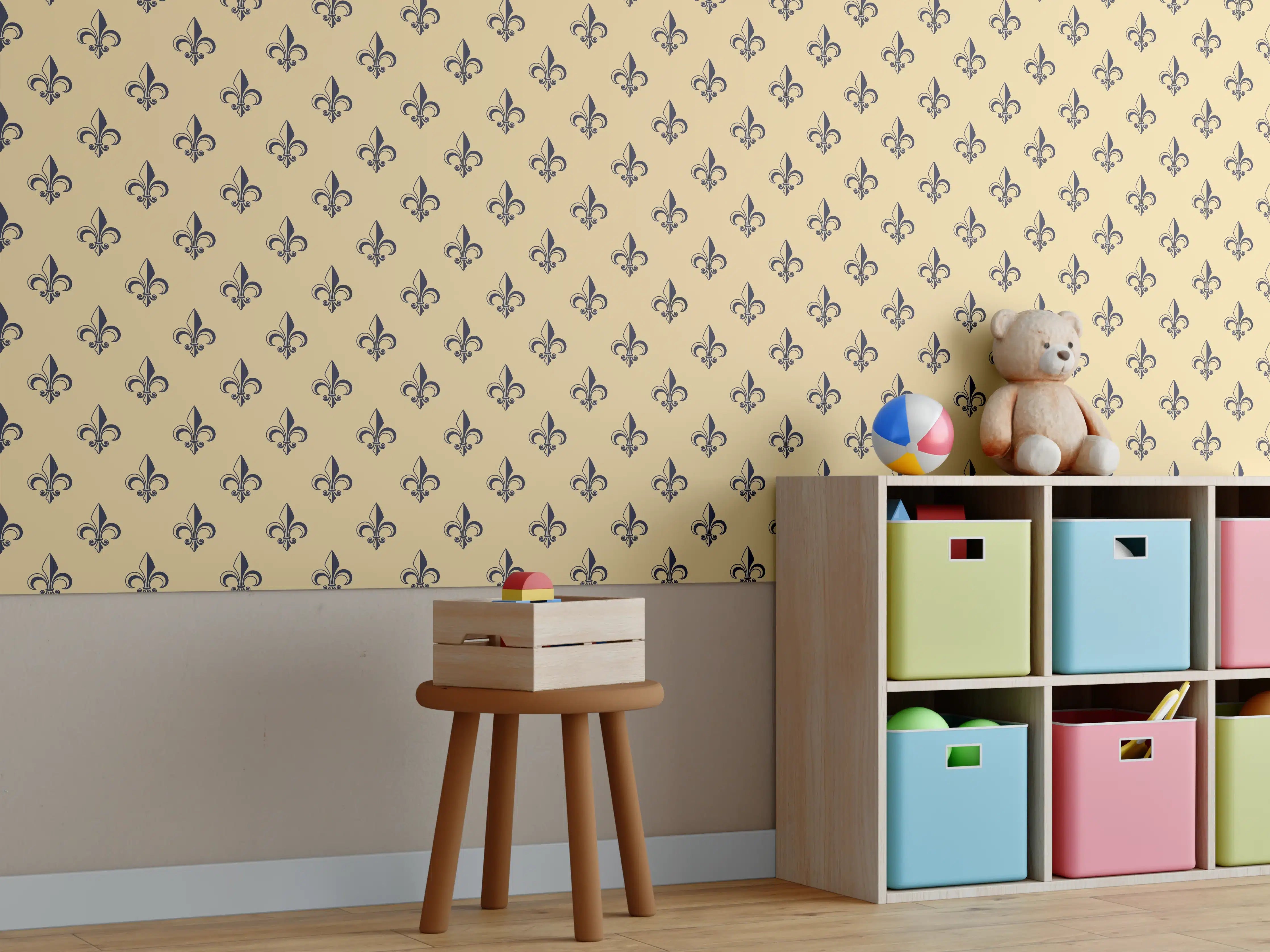 Kinderzimmer Wandgestaltung - Beige Muster Eleganz