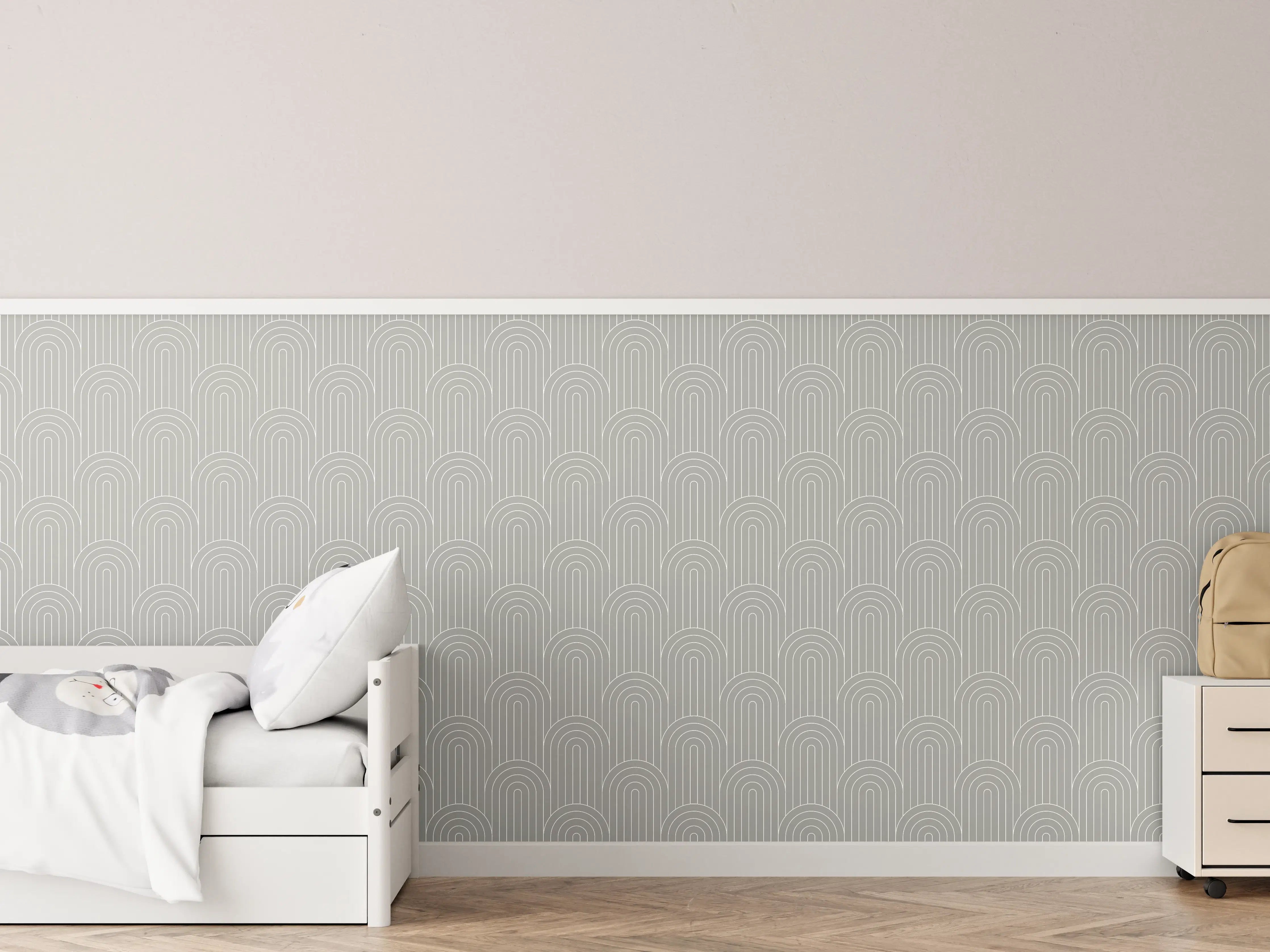 Kinderzimmer Wandgestaltung - Beige Muster mit feiner Lineart