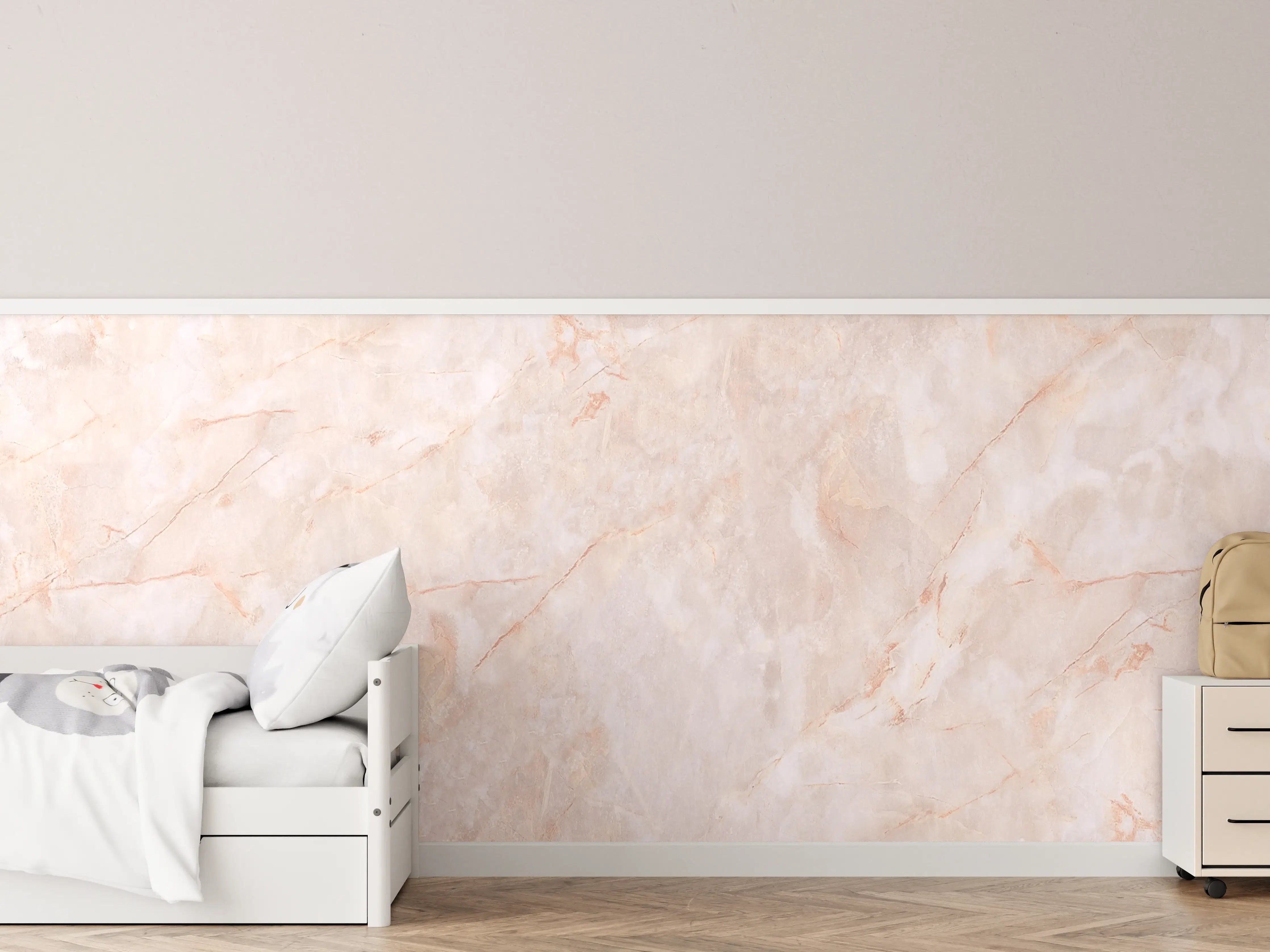 Kinderzimmer Wandgestaltung - Beige-Rosa Marmorstein