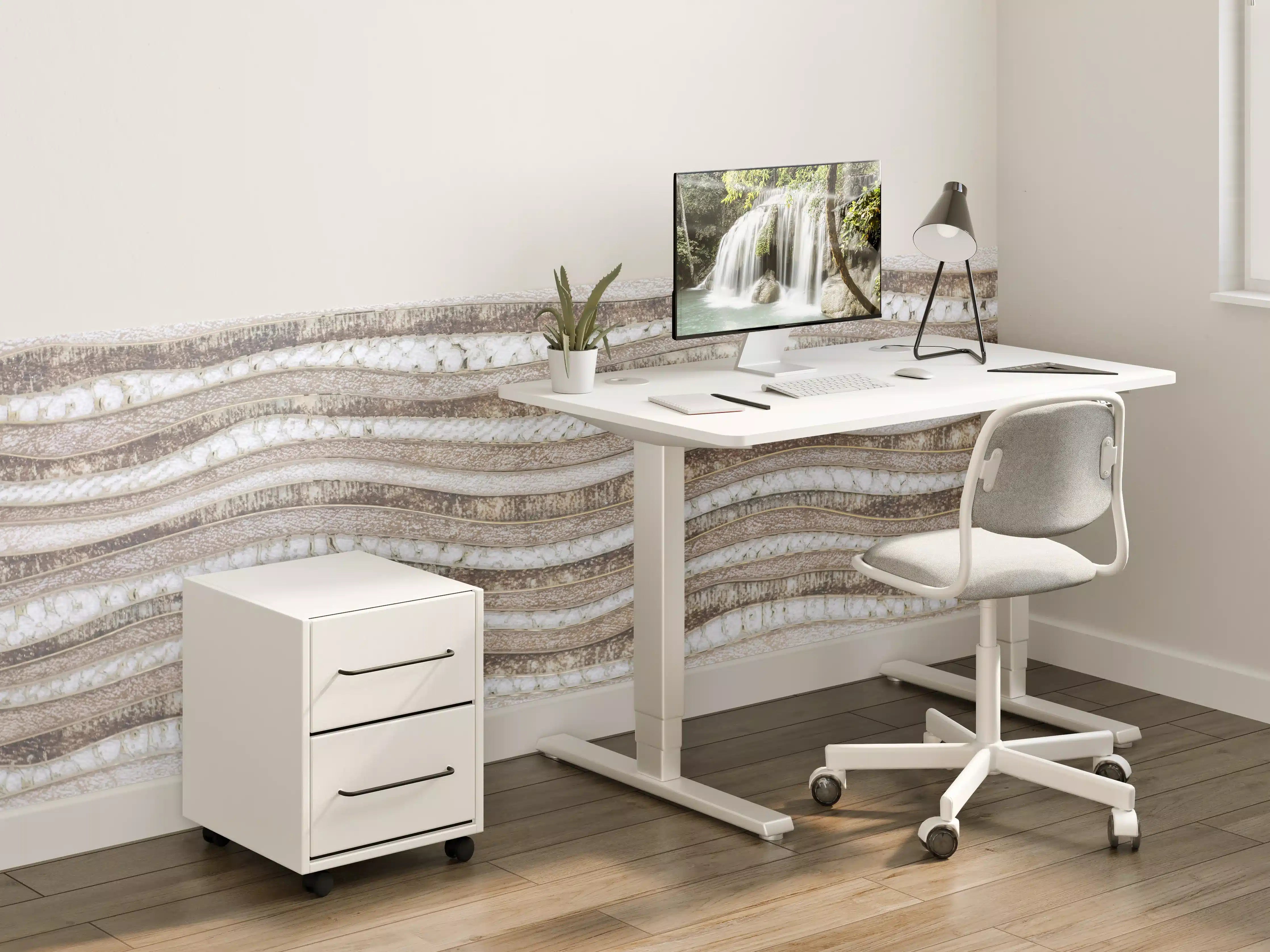 Kinderzimmer Wandgestaltung - Beige Sandstein mit Wellenstruktur