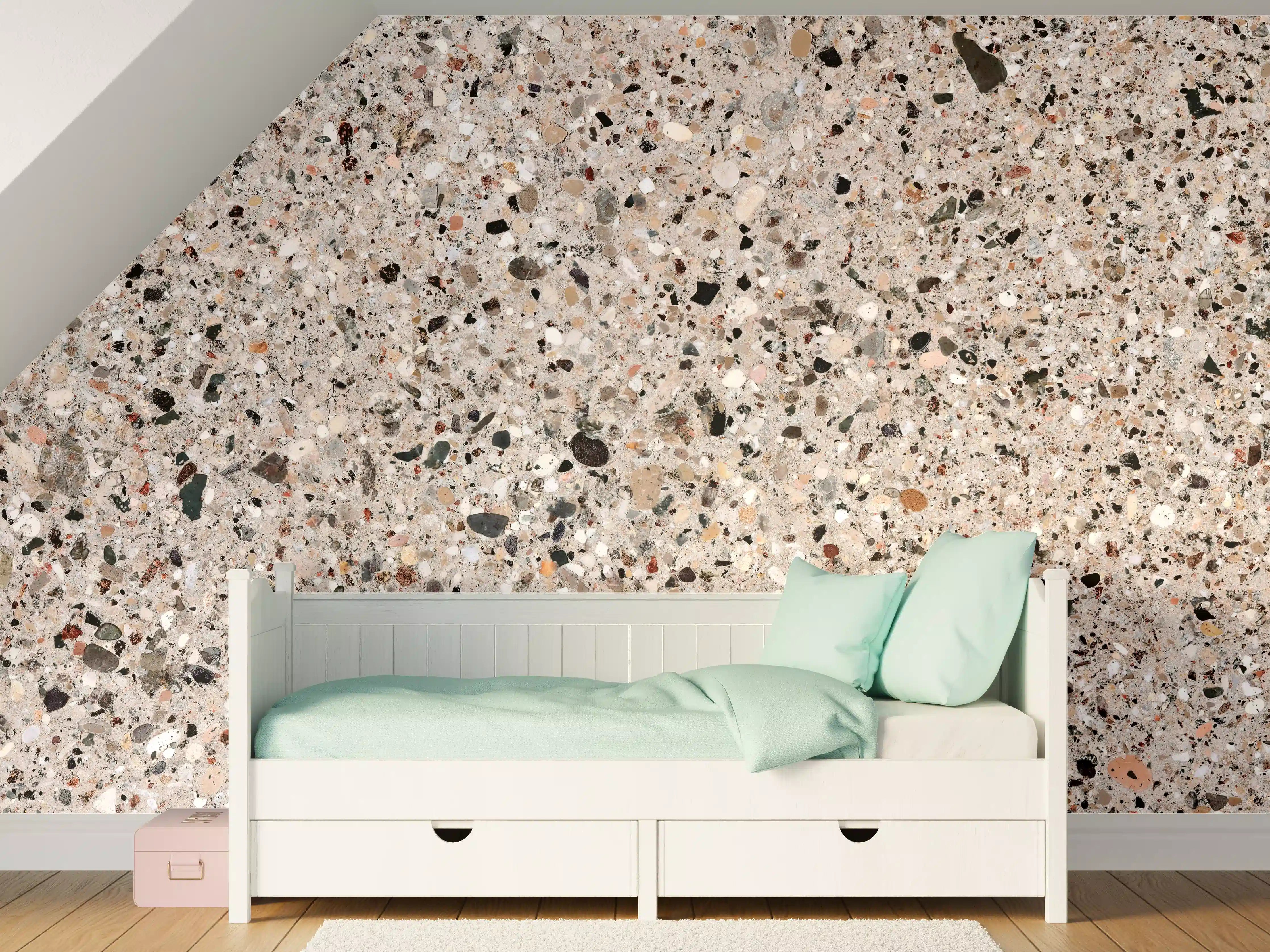 Kinderzimmer Wandgestaltung - Beige Steinterrazzo Textur