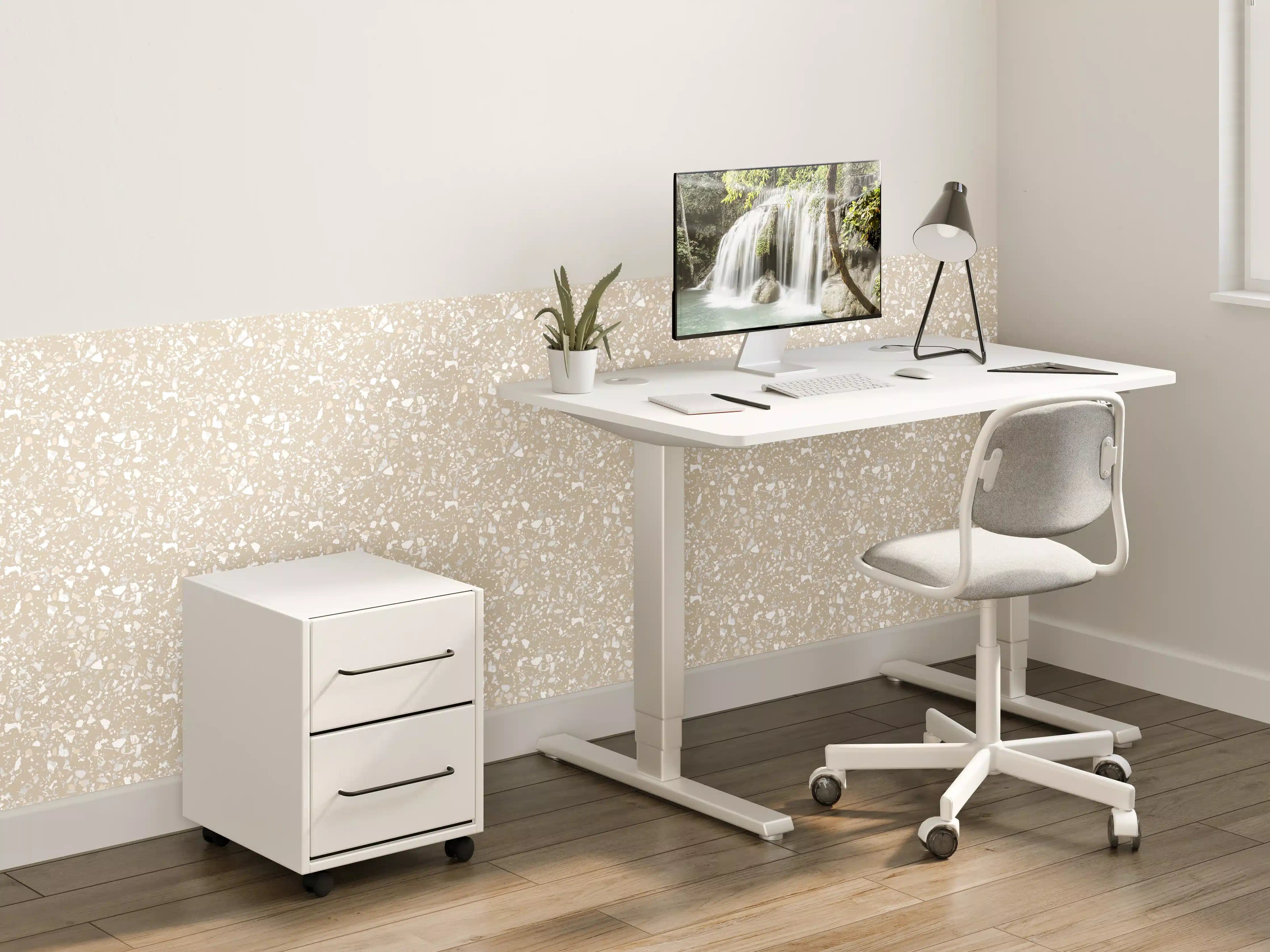 Kinderzimmer Wandgestaltung - Beige Struktur mit feinem Muster