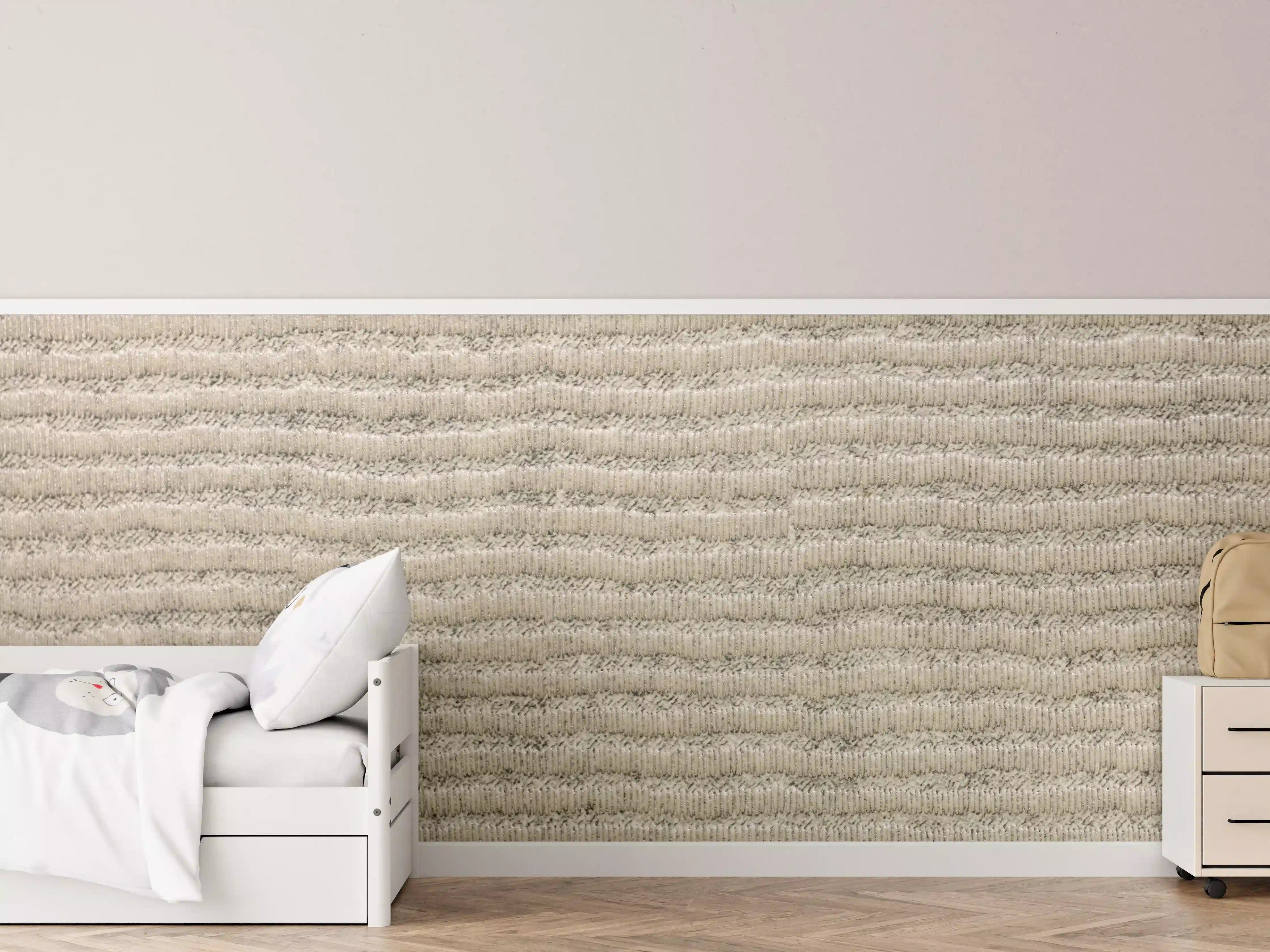 Kinderzimmer Wandgestaltung - Beige Textur mit feinen Linien