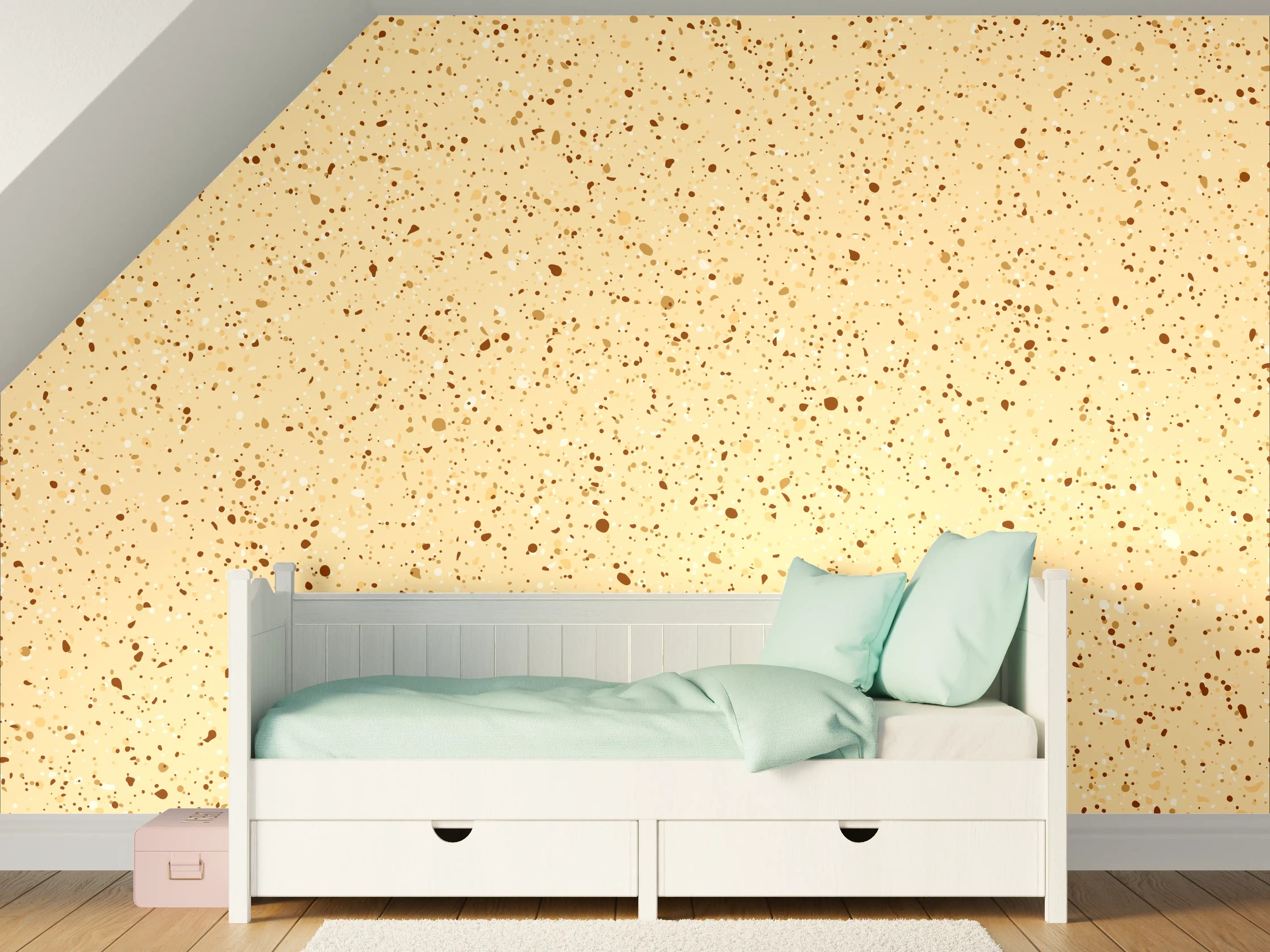 Kinderzimmer Wandgestaltung - Beige mit braunen Sprenkeln