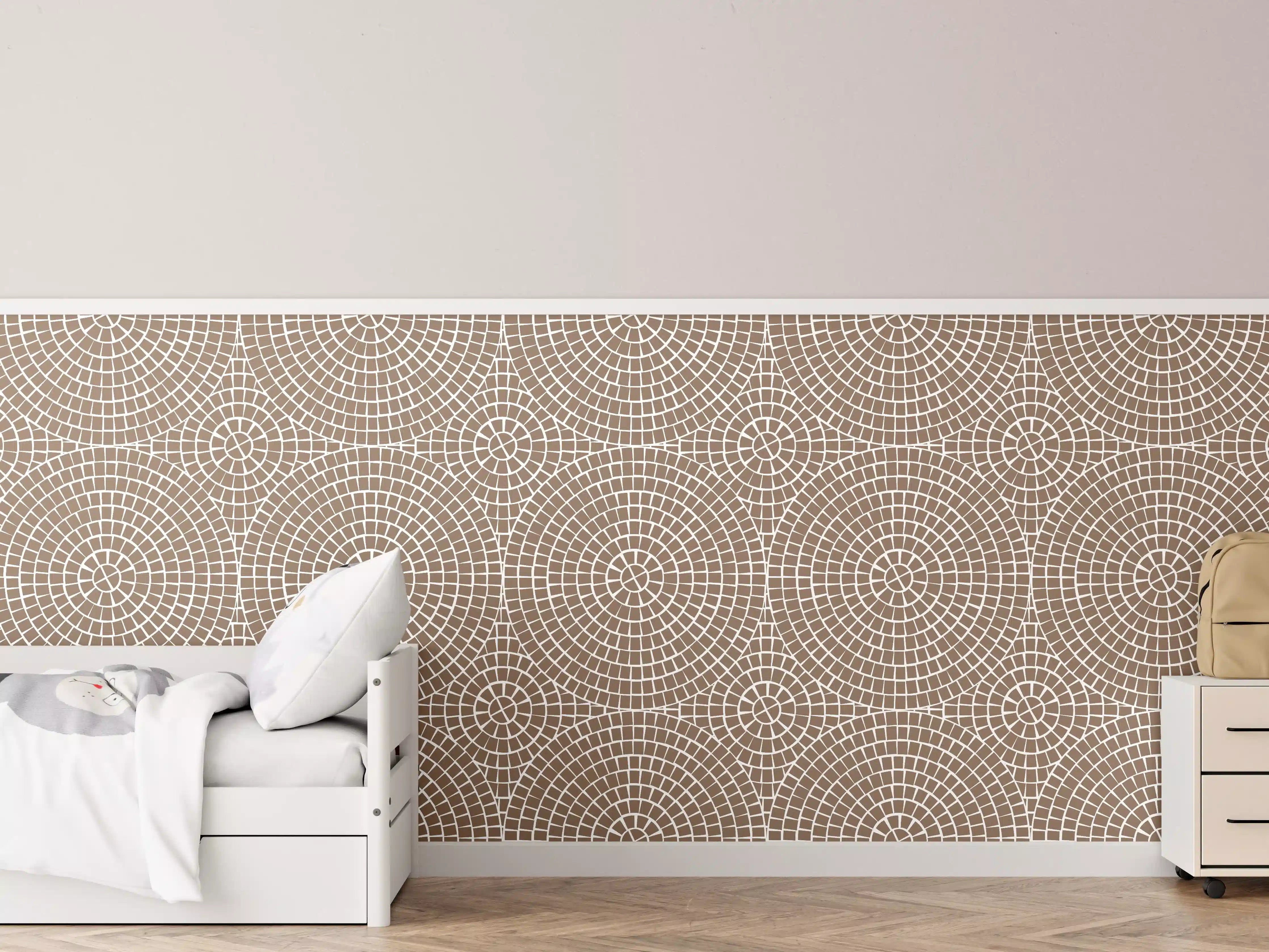 Kinderzimmer Wandgestaltung - Beige-weiße Mosaik-Fliese