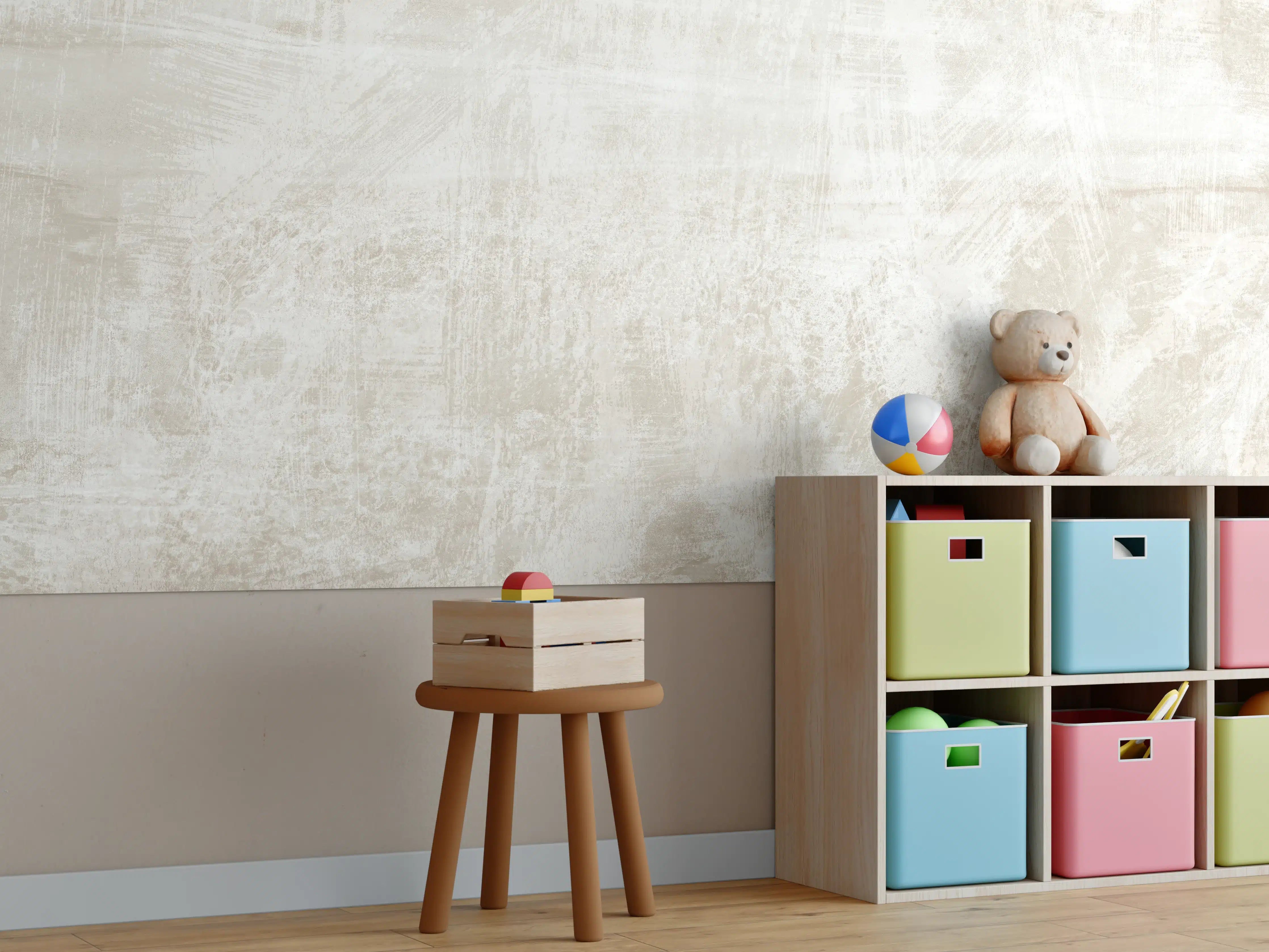 Kinderzimmer Wandgestaltung - Beigefarbener Hintergrund