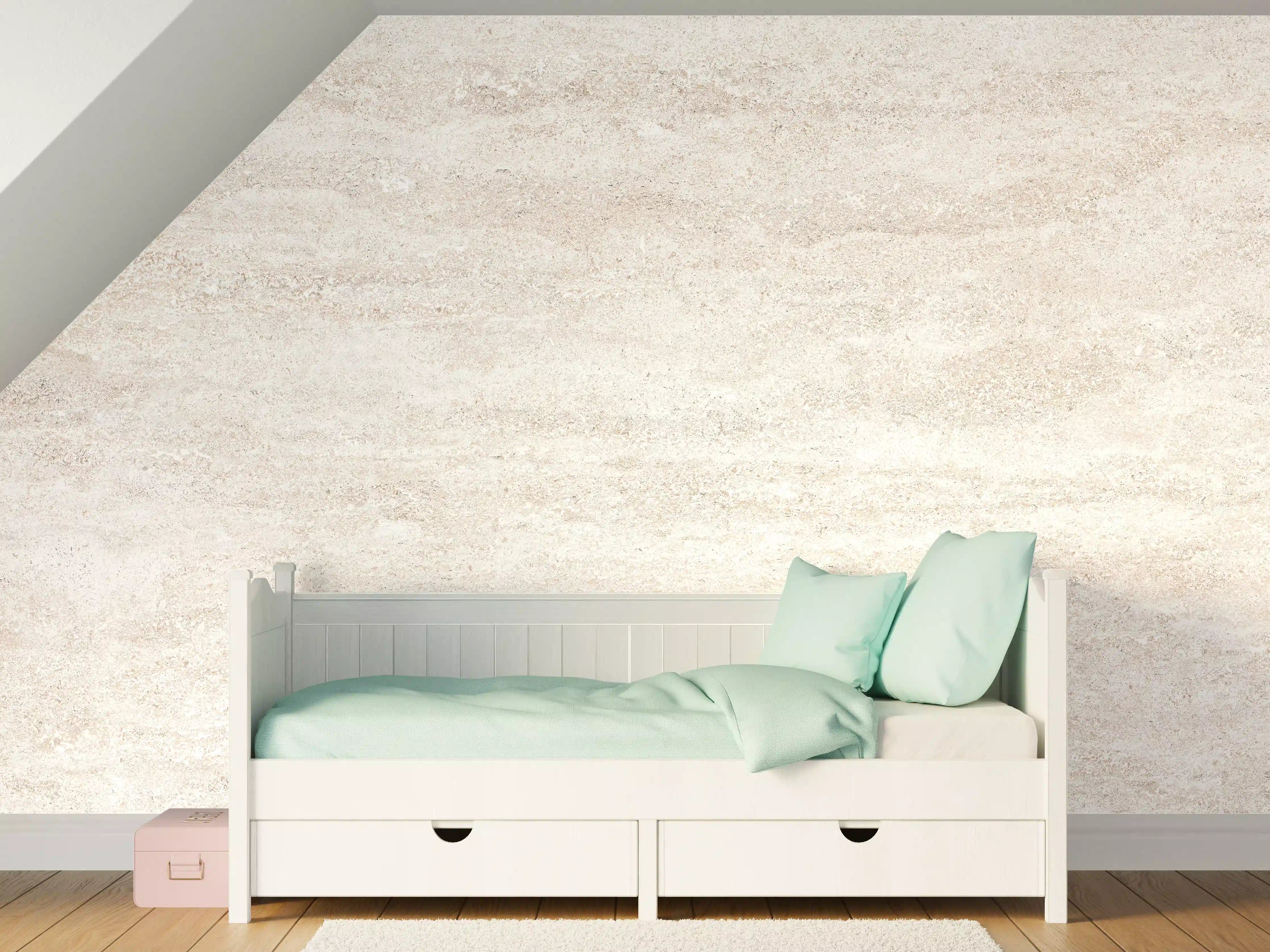 Kinderzimmer Wandgestaltung - Beiger Naturstein mit feiner Maserung