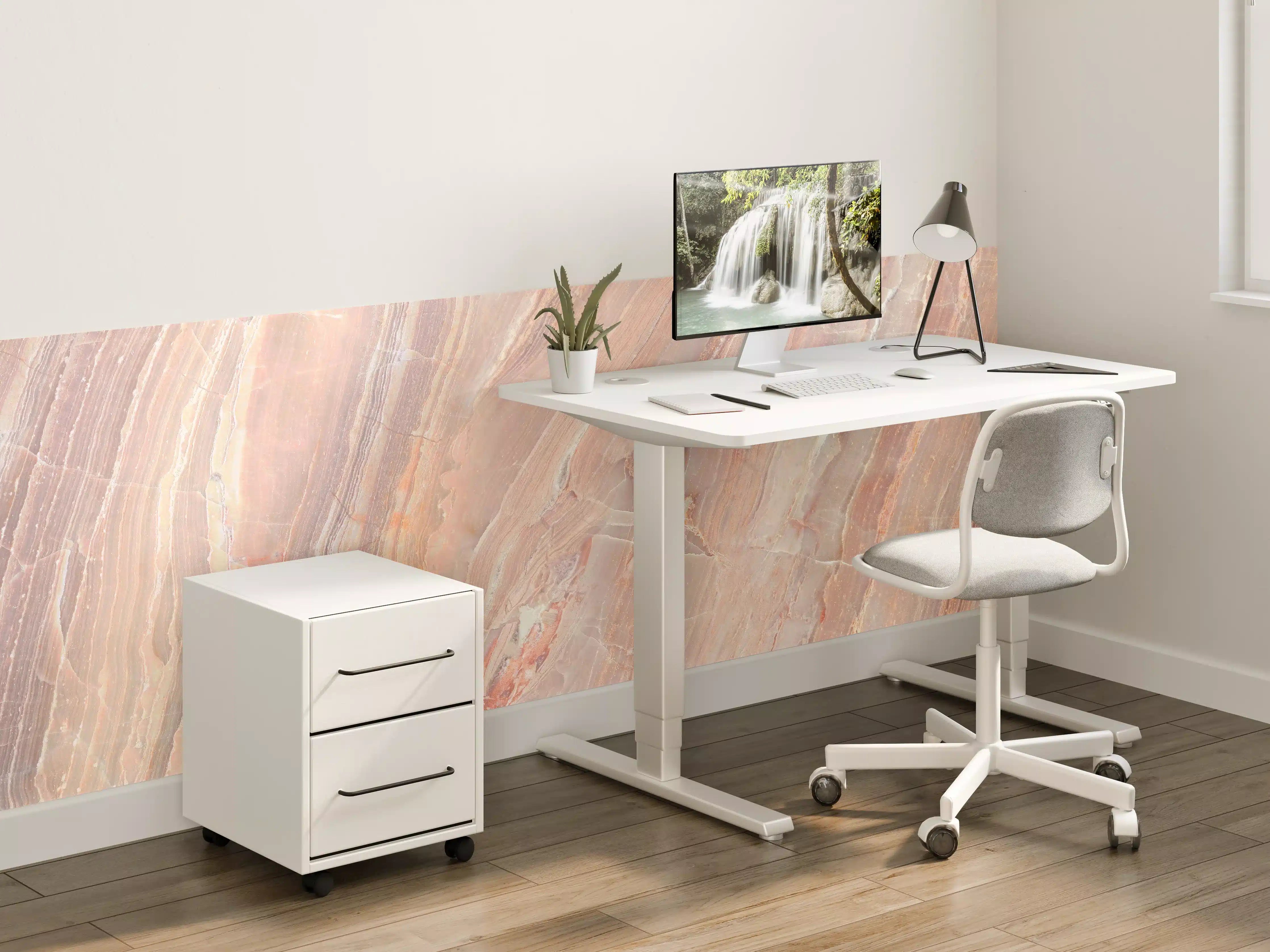 Kinderzimmer Wandgestaltung - Beiges Marmor Design - Nahaufnahme