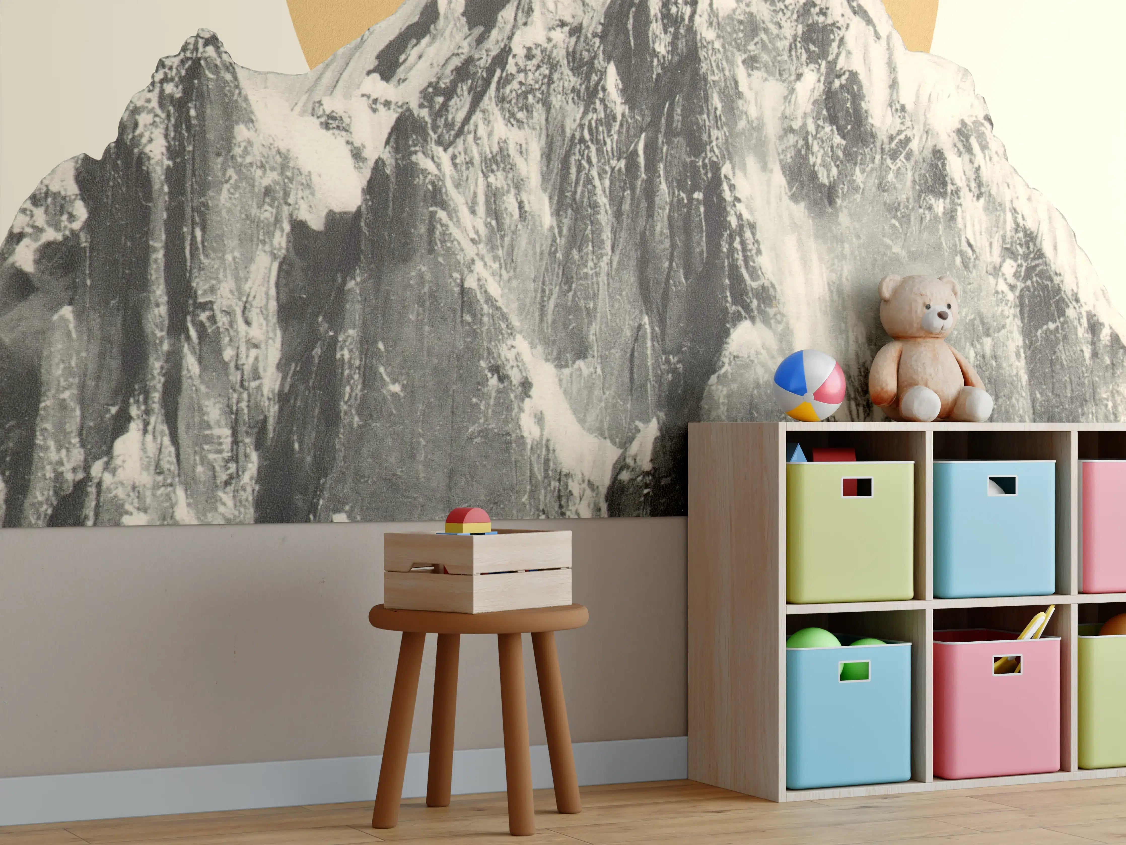 Kinderzimmer Wandgestaltung - Berggipfel im Sonnenlicht Poster