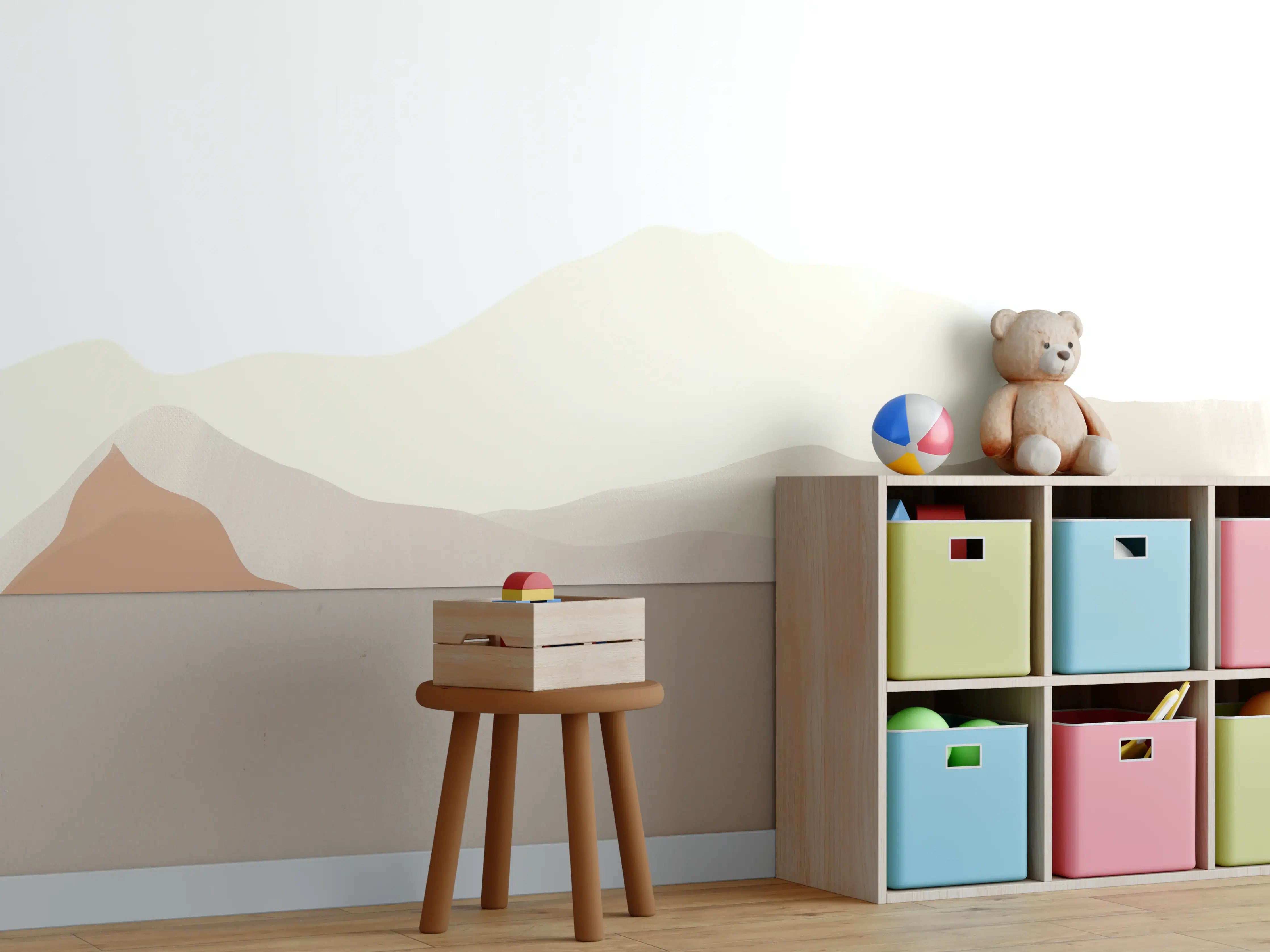Kinderzimmer Wandgestaltung - Bergige Landschaft - Gemälde