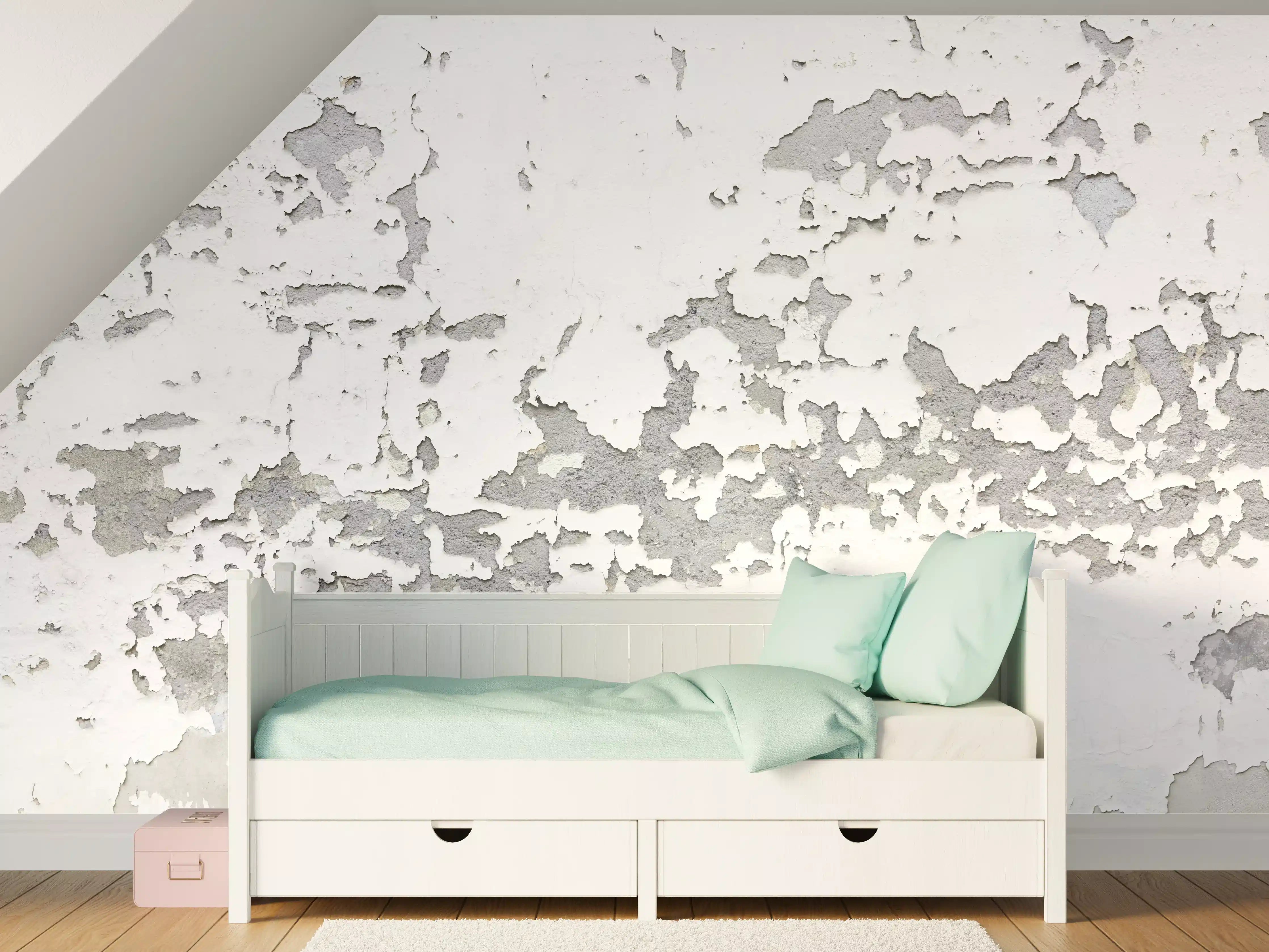 Kinderzimmer Wandgestaltung - Beschädigte Wandstruktur