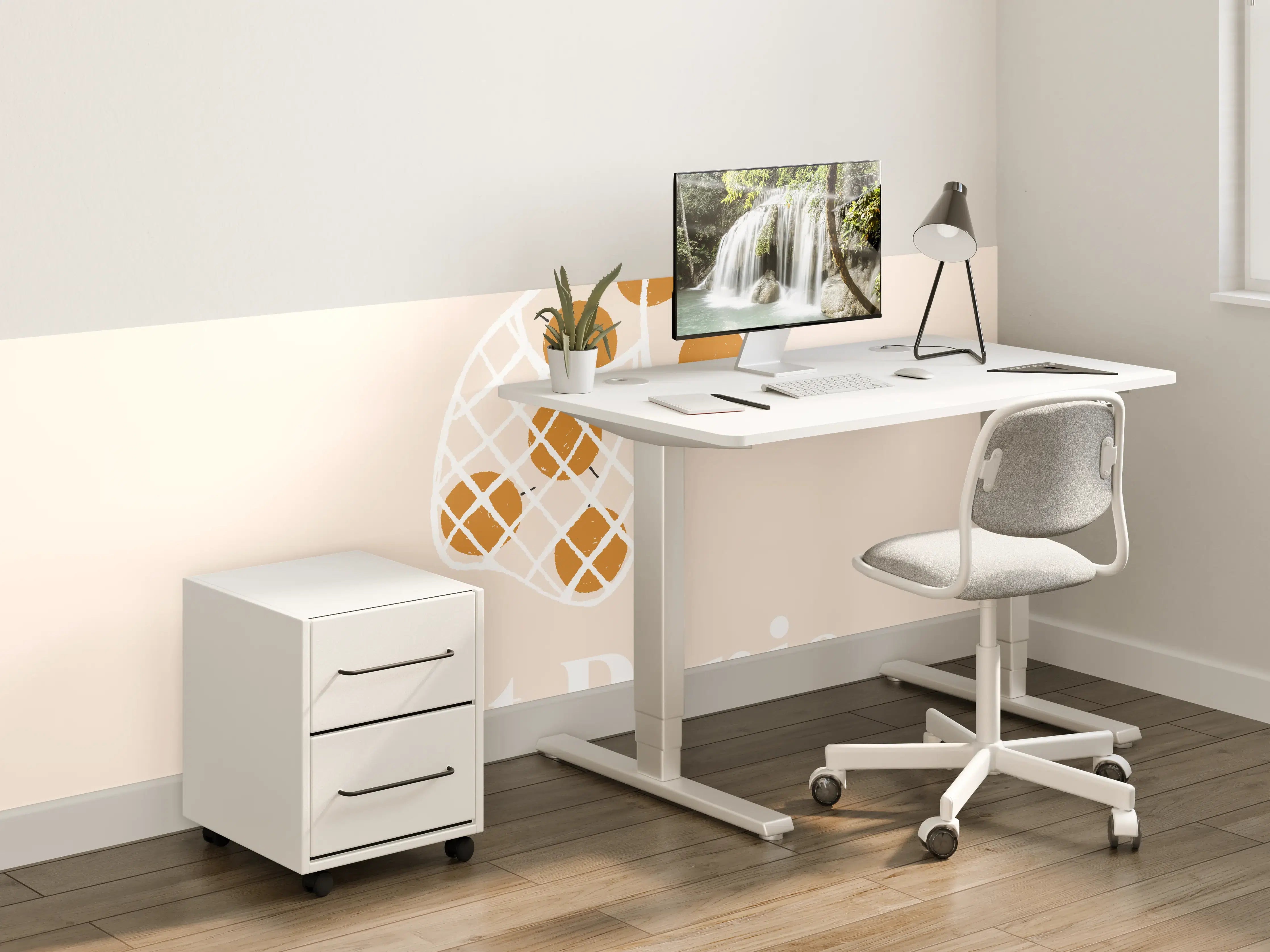 Kinderzimmer Wandgestaltung - Bio-Früchte Beige-Weiß Design