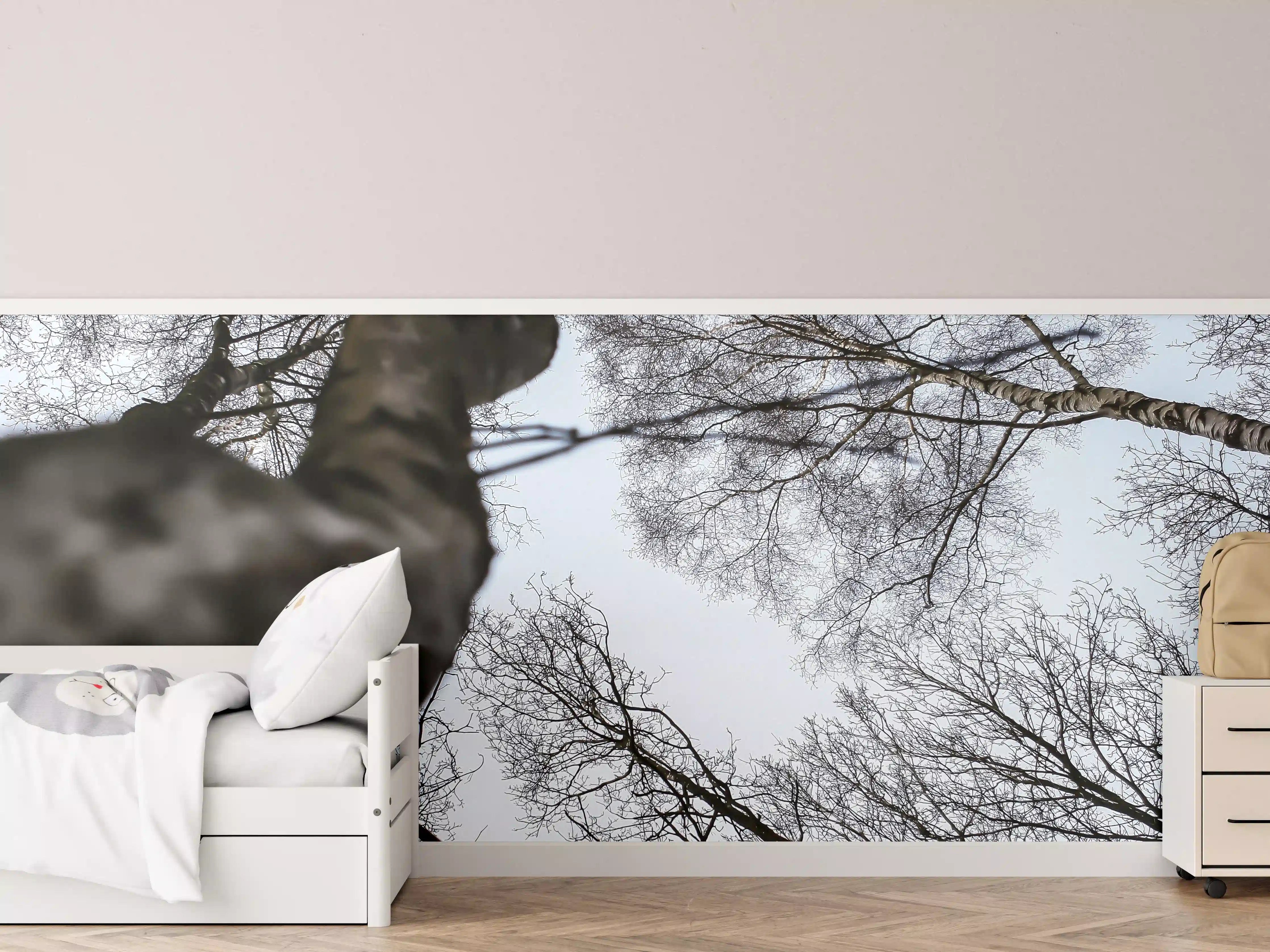 Kinderzimmer Wandgestaltung - Birkenwald im WInter