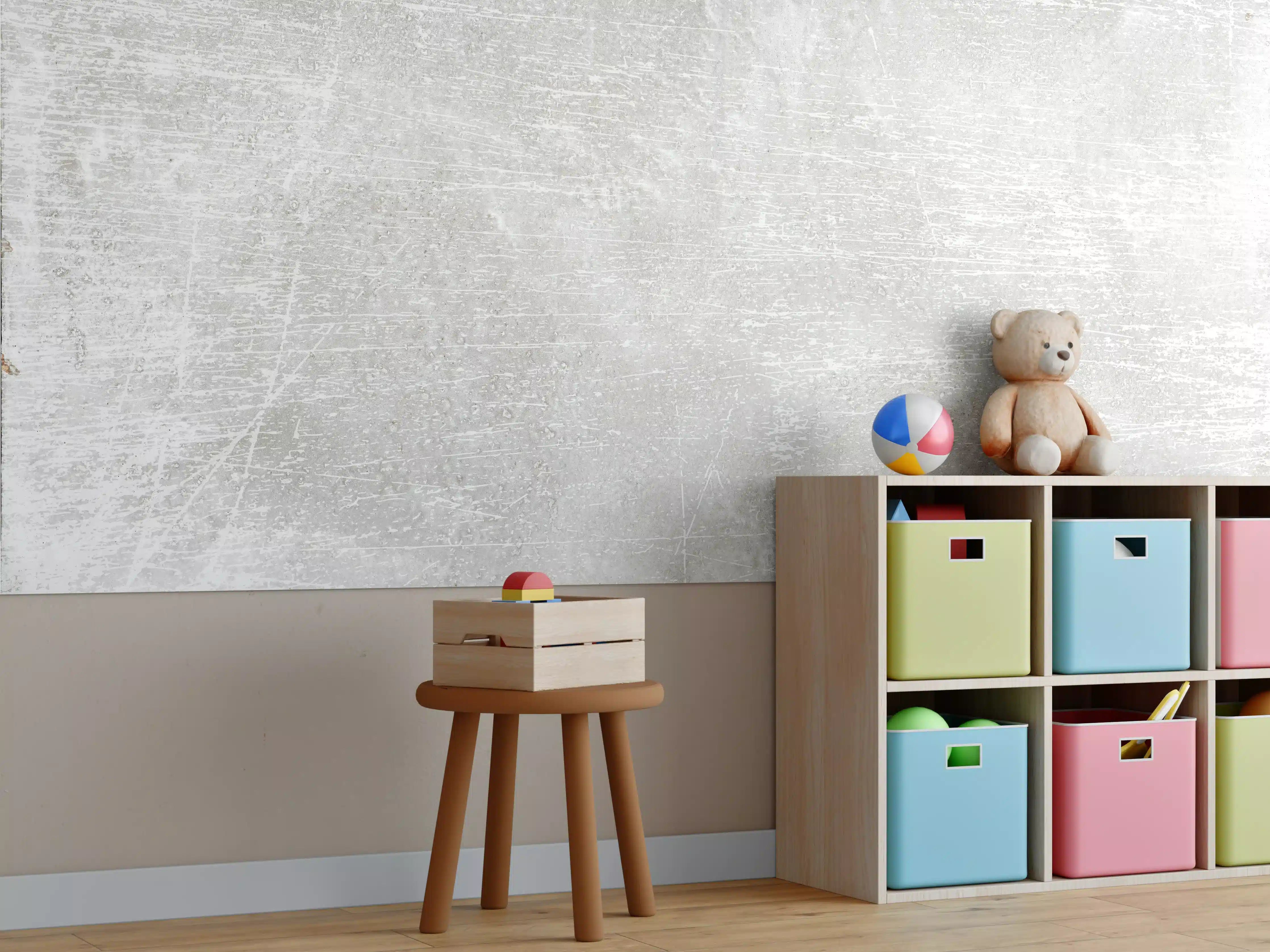 Kinderzimmer Wandgestaltung - Blanker Zement Hintergrund