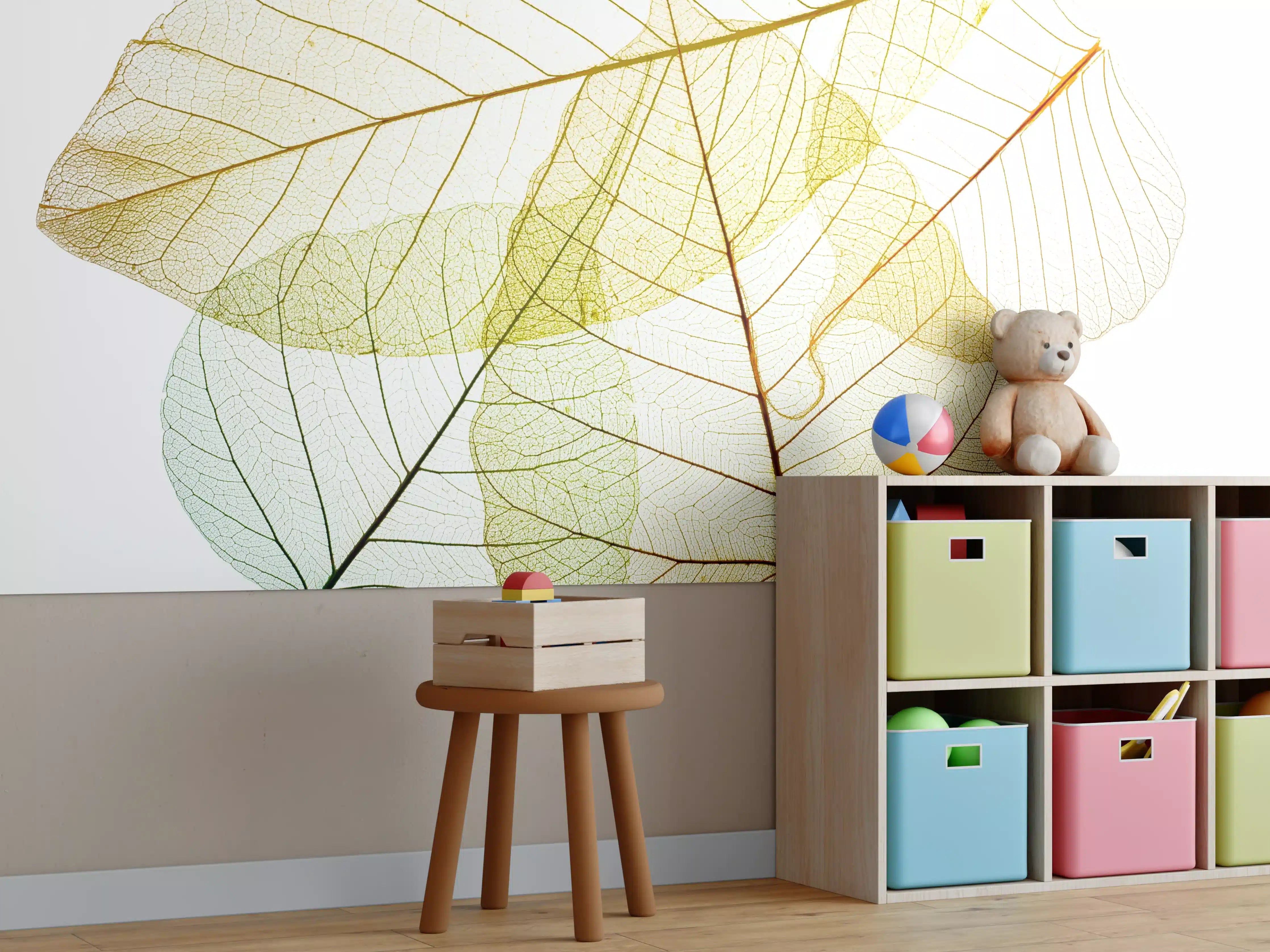 Kinderzimmer Wandgestaltung - Blatt-Textur-Muster 6