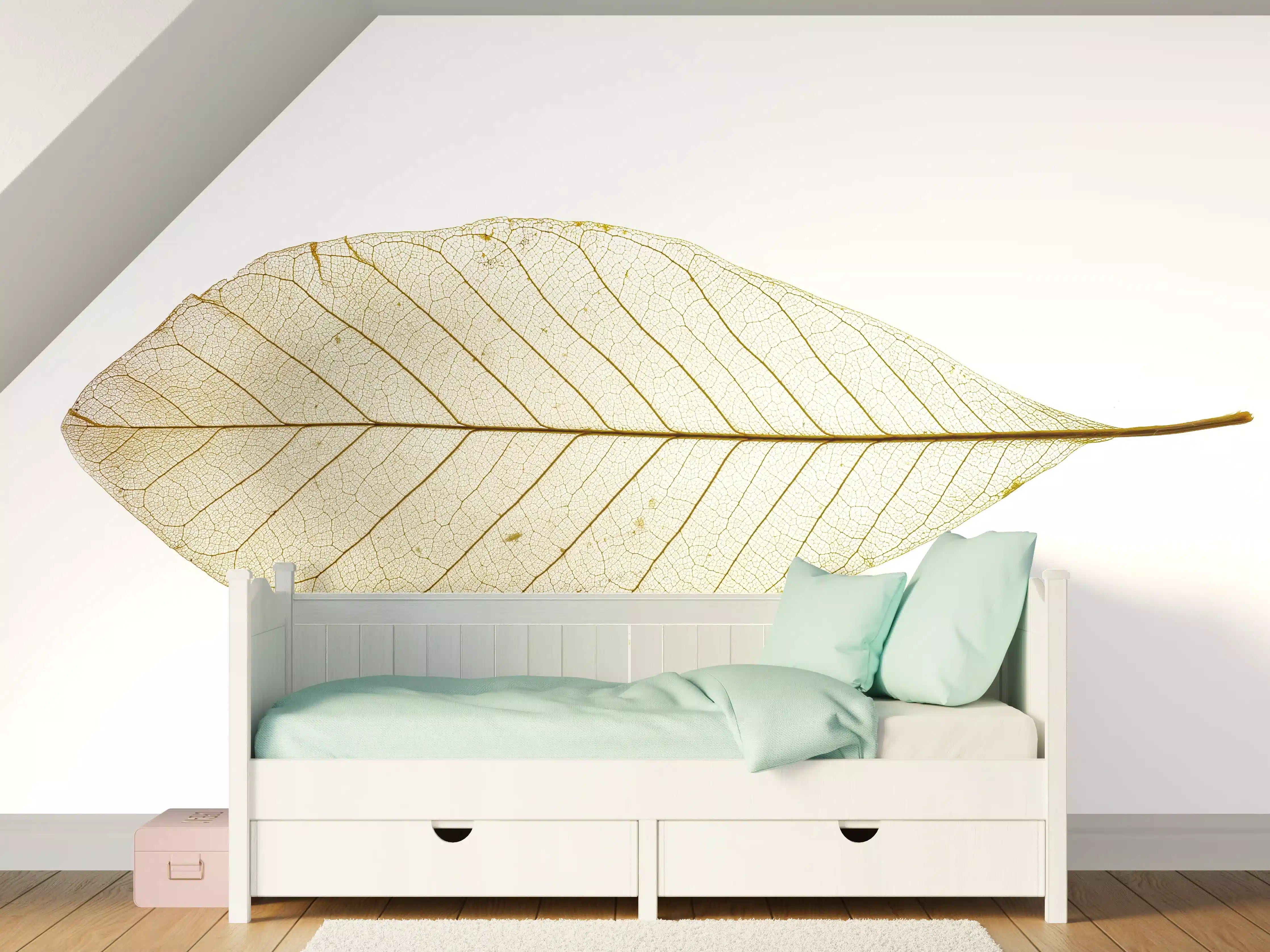 Kinderzimmer Wandgestaltung - Blatt-Textur-Muster