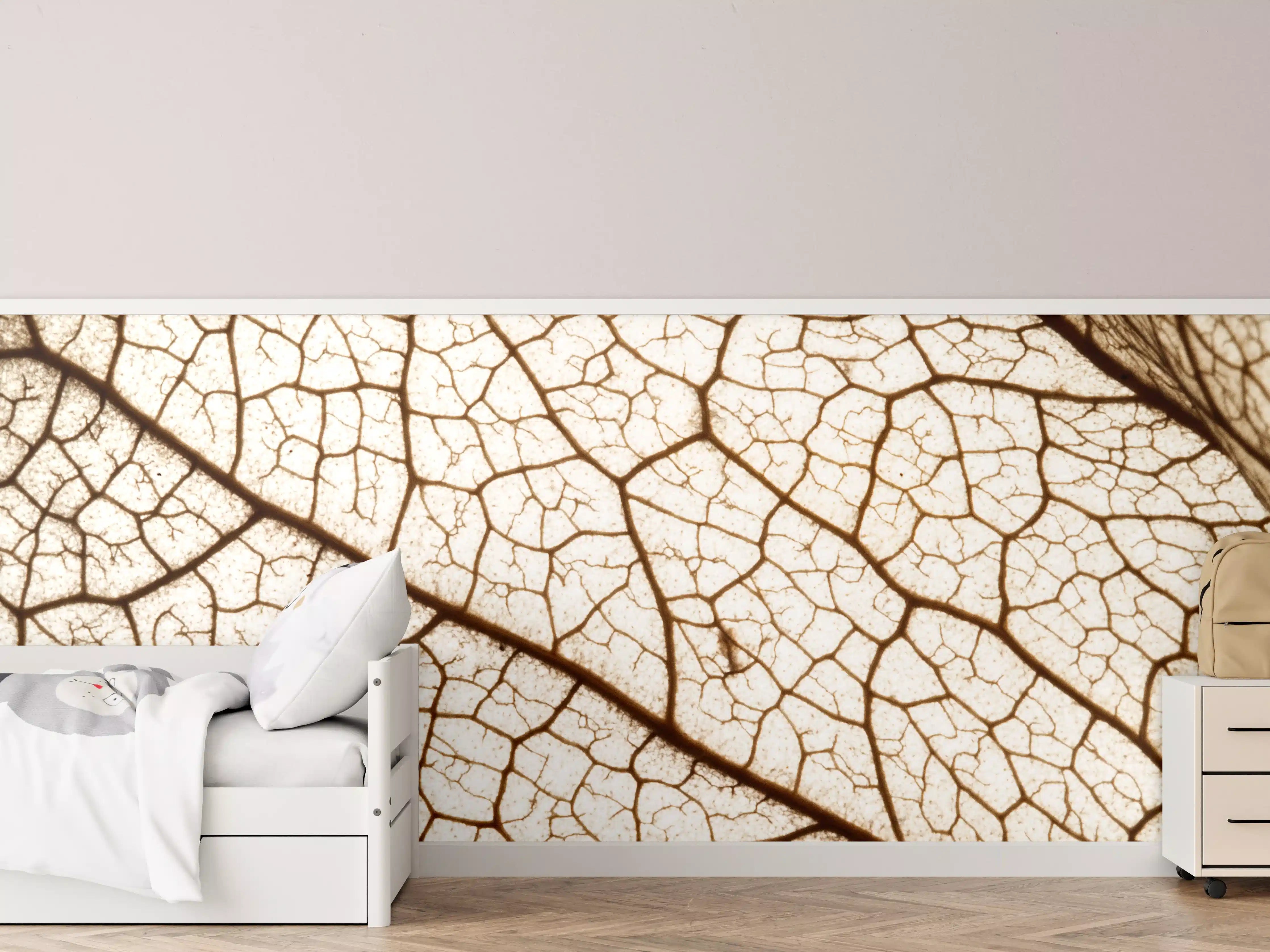 Kinderzimmer Wandgestaltung - Blatttextur im Detail