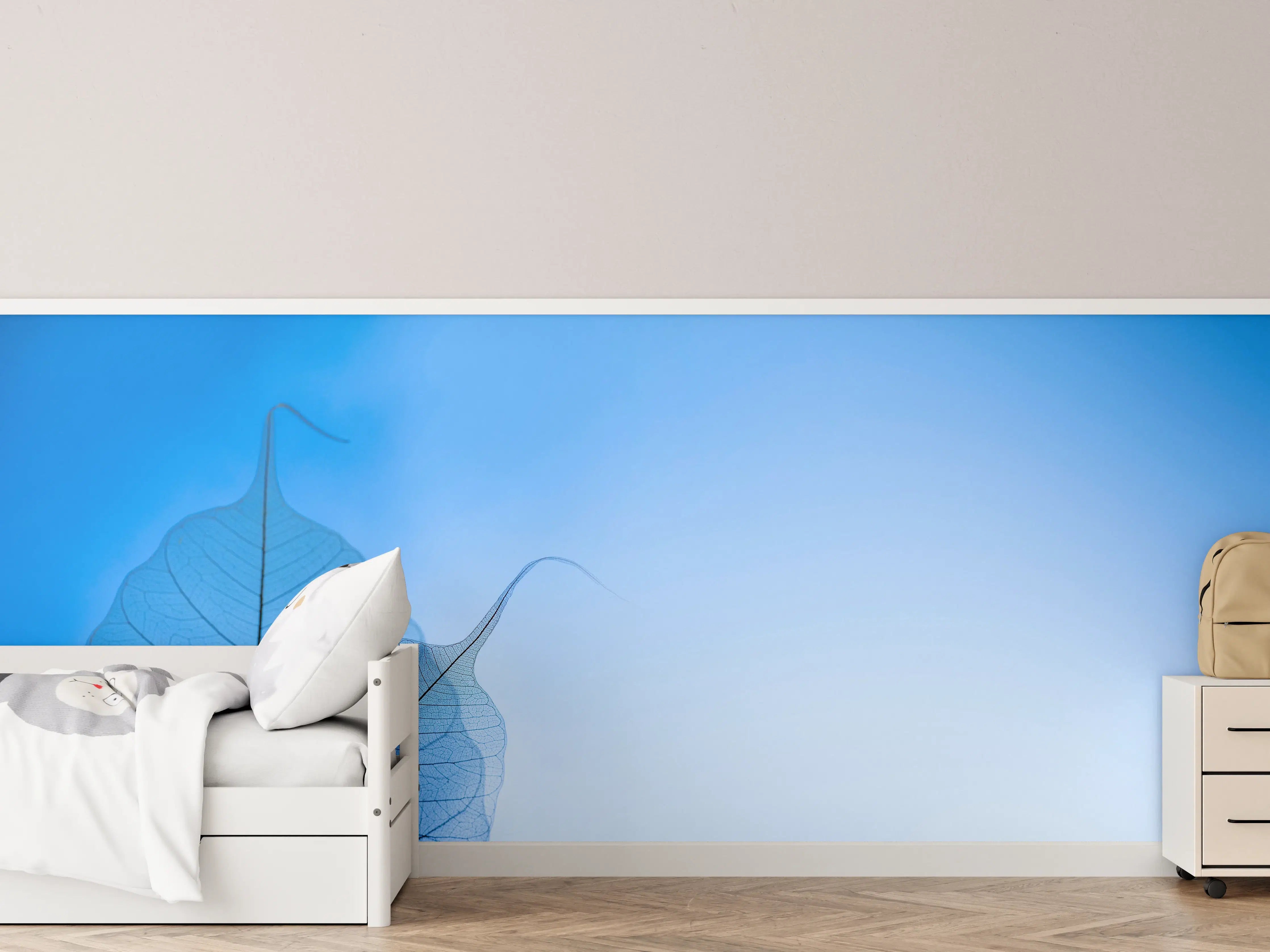 Kinderzimmer Wandgestaltung - Blau-Veined Transparentes Blattbild