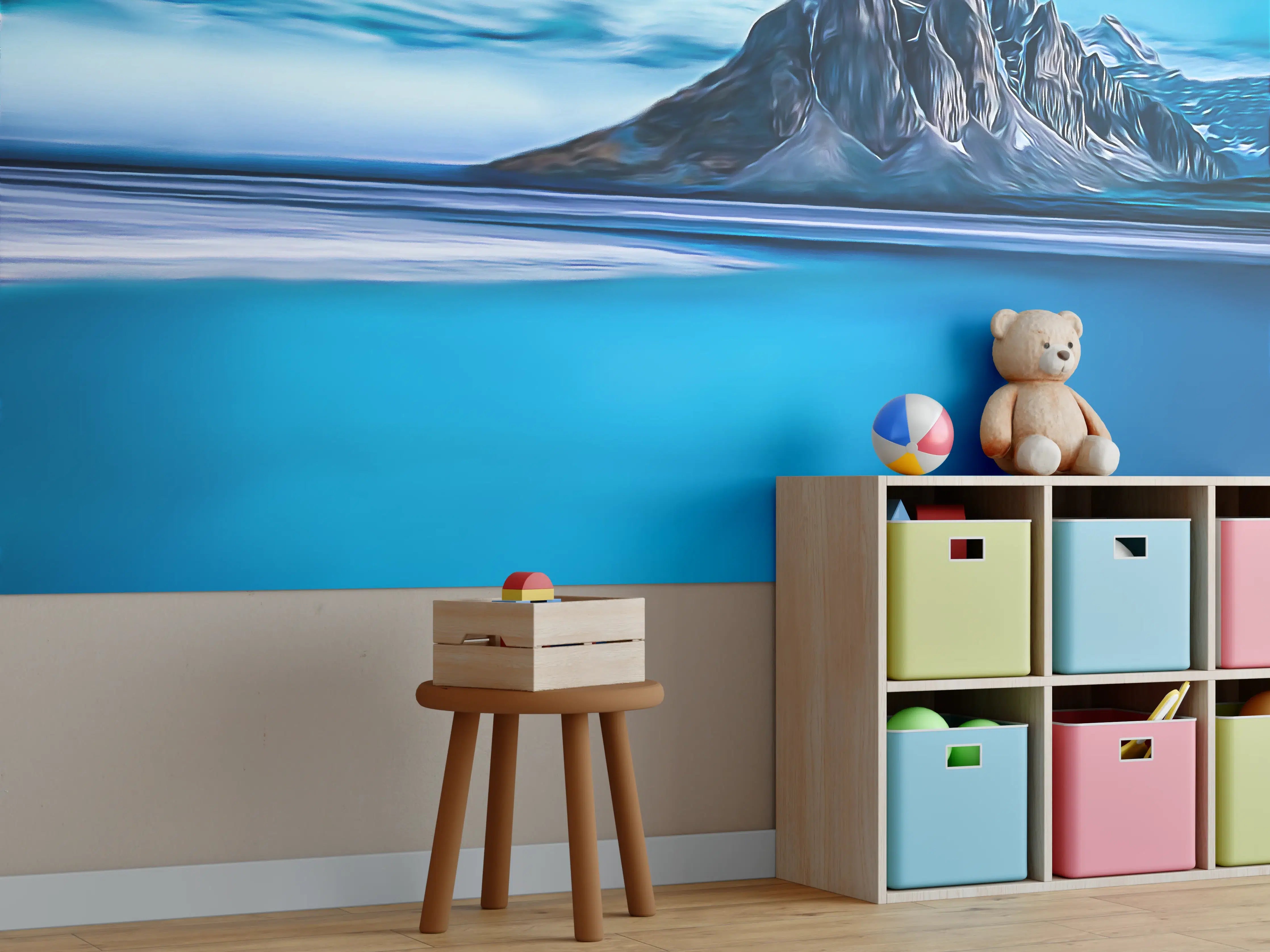 Kinderzimmer Wandgestaltung - Blaue Gletscherlandschaft